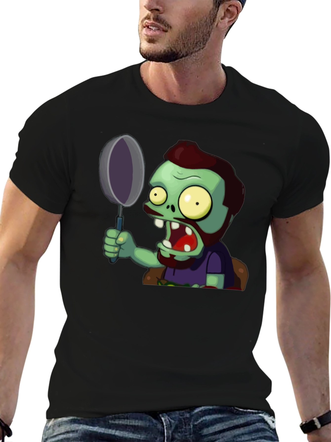 Zombie with Frying Pan Graphic Tee