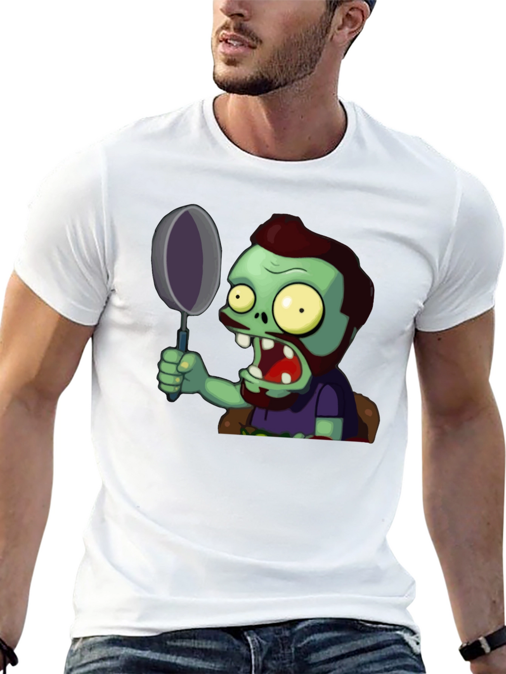 Zombie with Frying Pan Graphic Tee