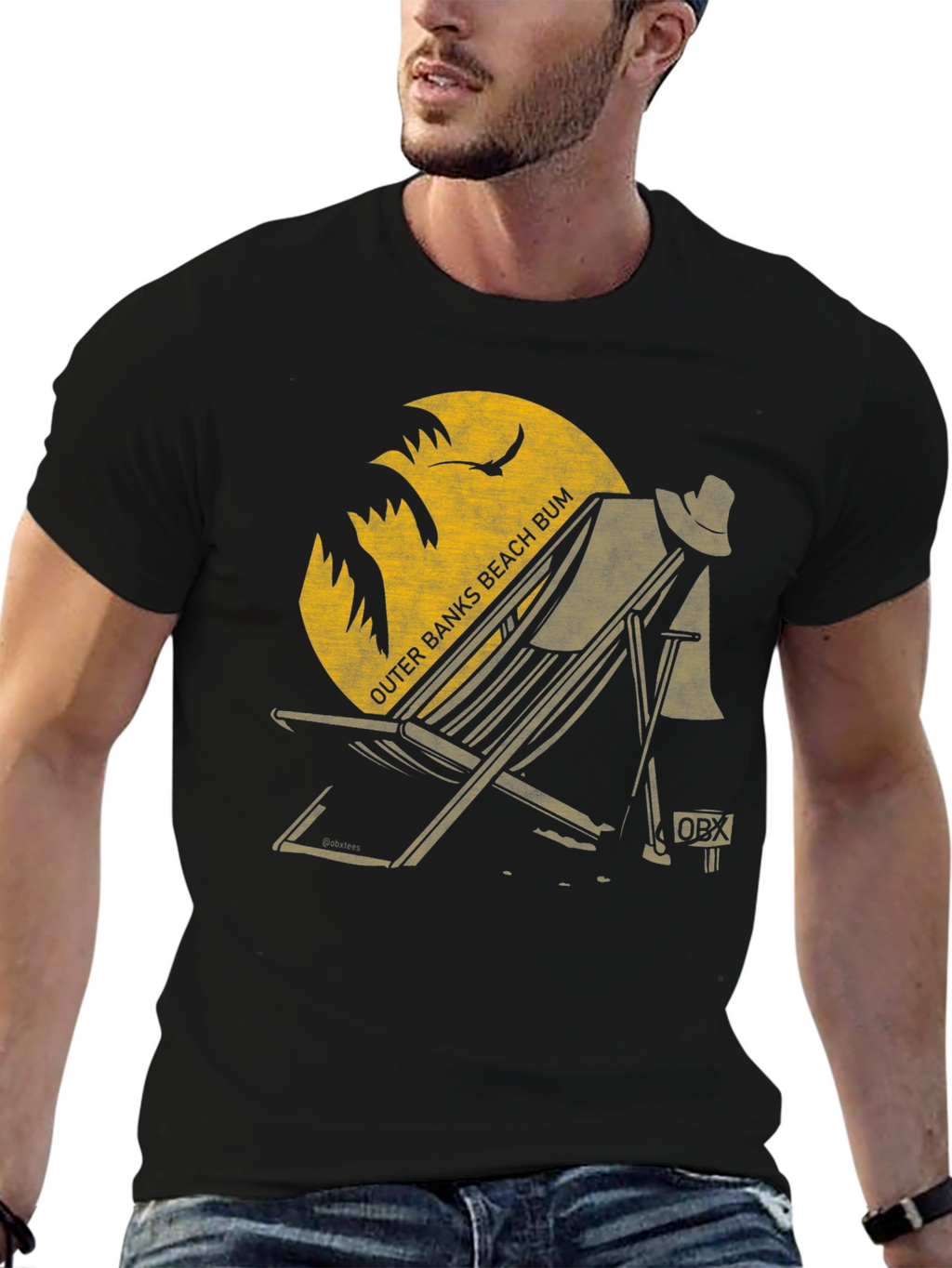 Outer Banks Beach Bum Graphic Tee - Black