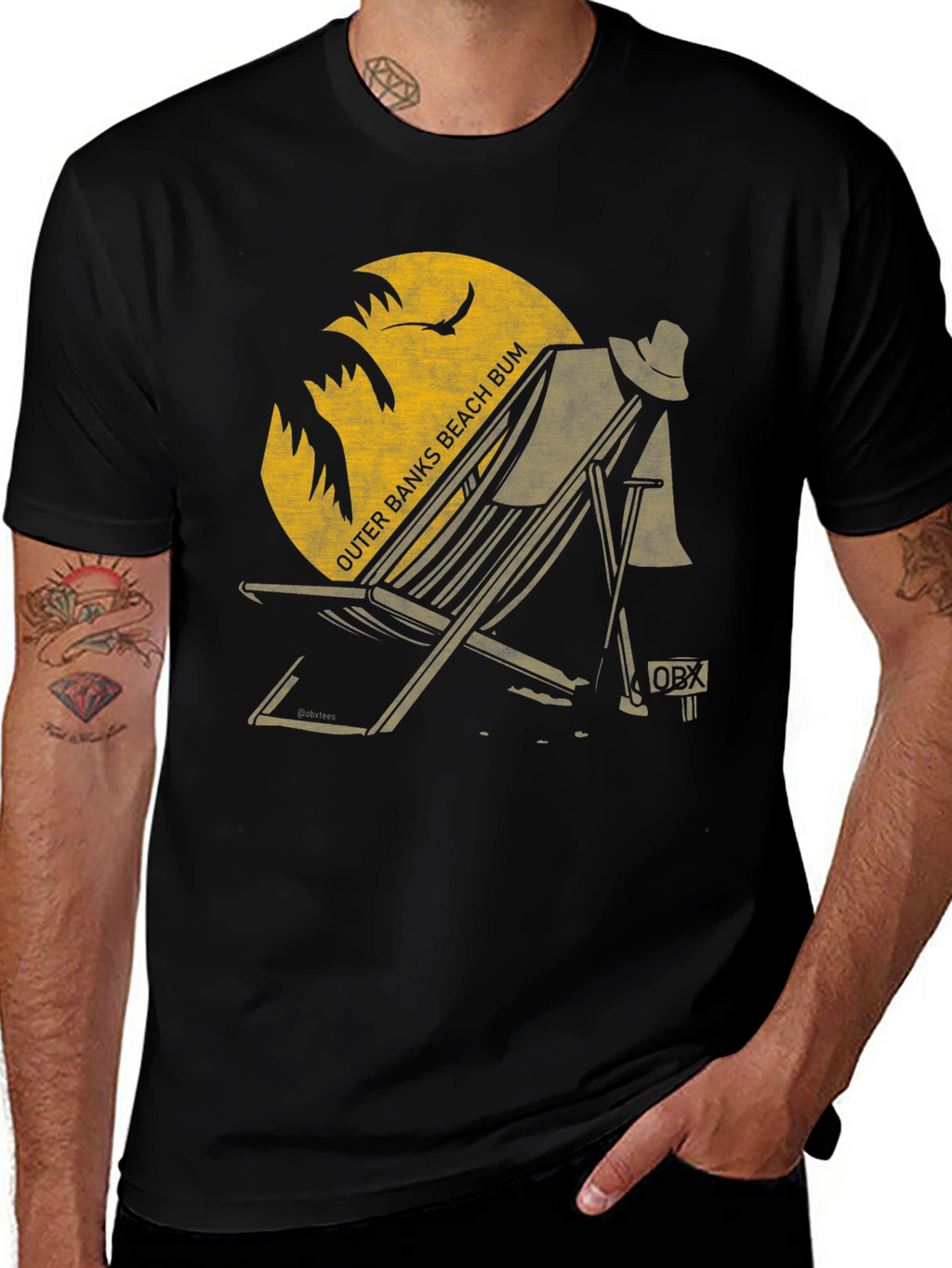 Outer Banks Beach Bum Graphic Tee - Black