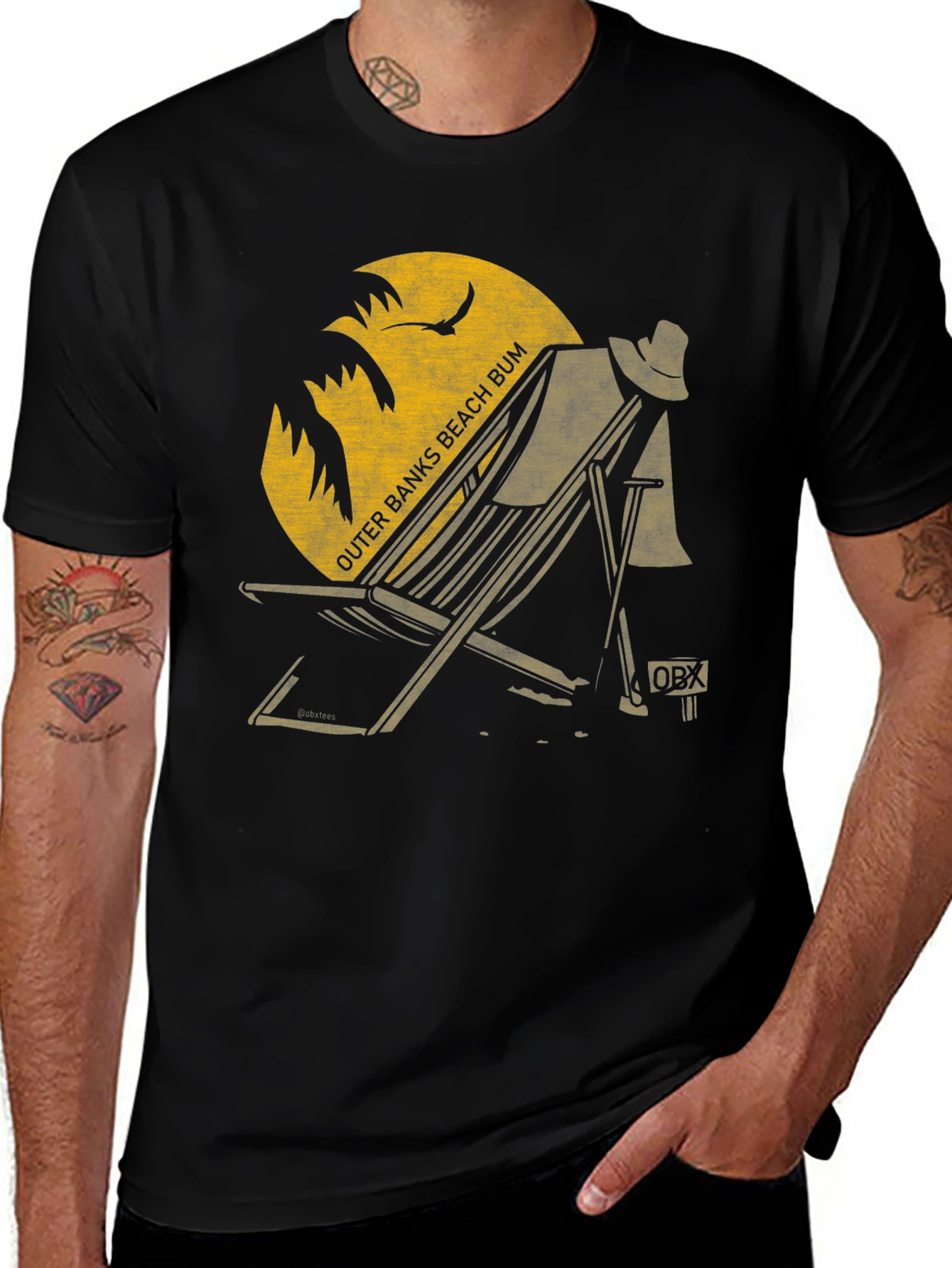 Outer Banks Beach Bum Graphic Tee - Black