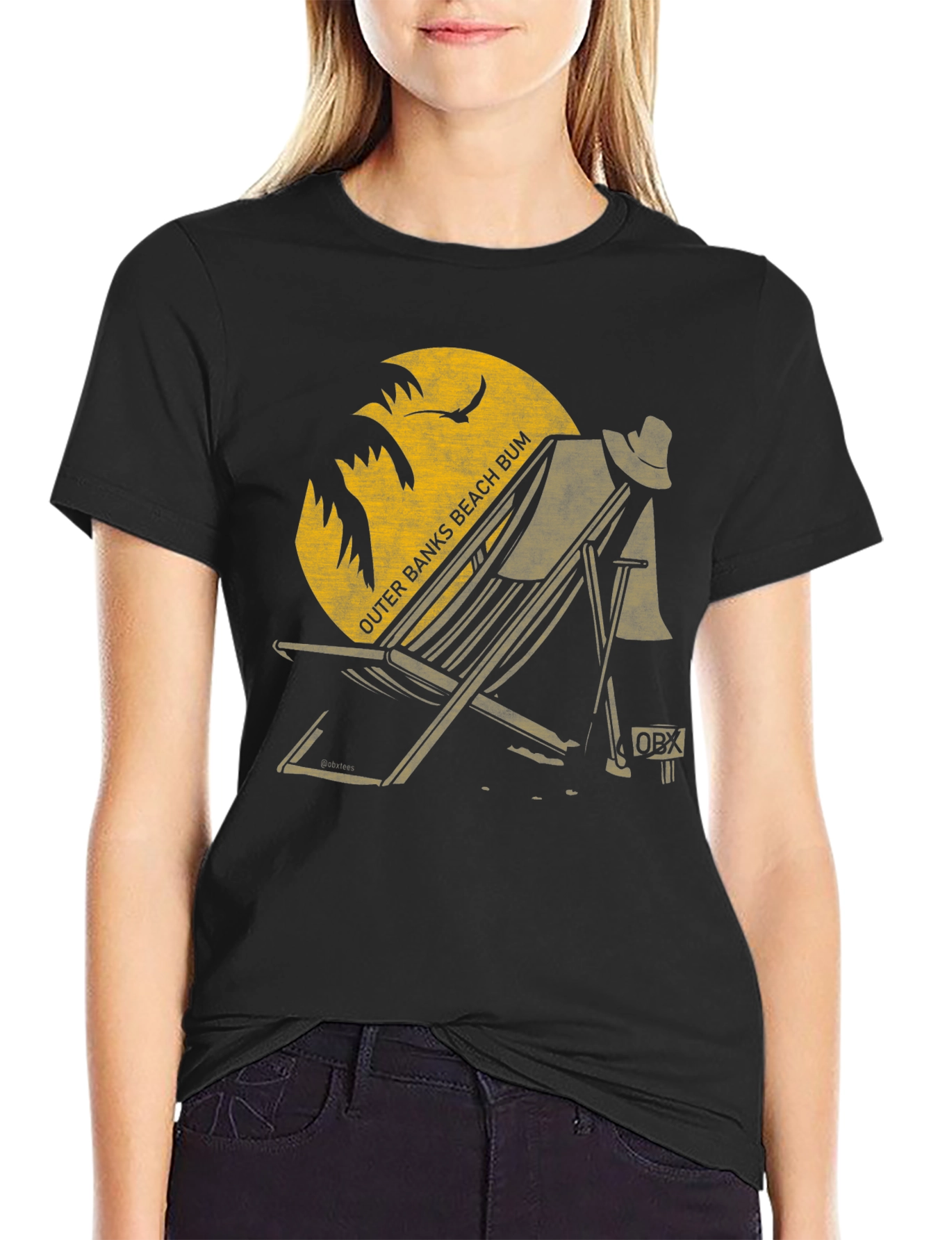 Outer Banks Beach Bum Graphic Tee - Black