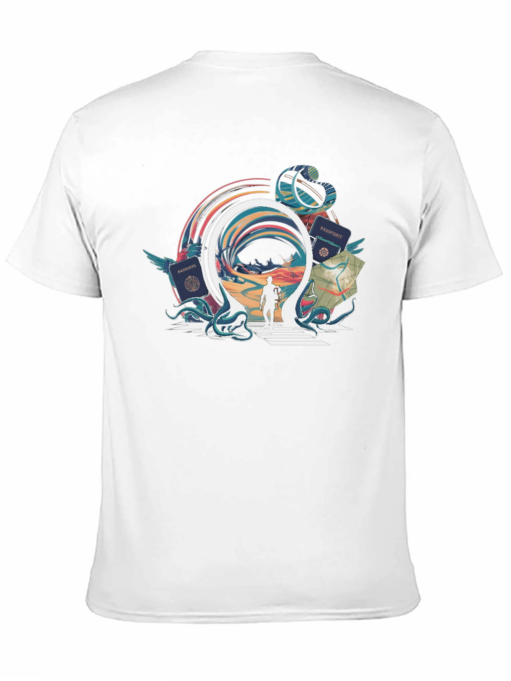 Portal Traveler Graphic Tee - Stylish Black T-Shirt