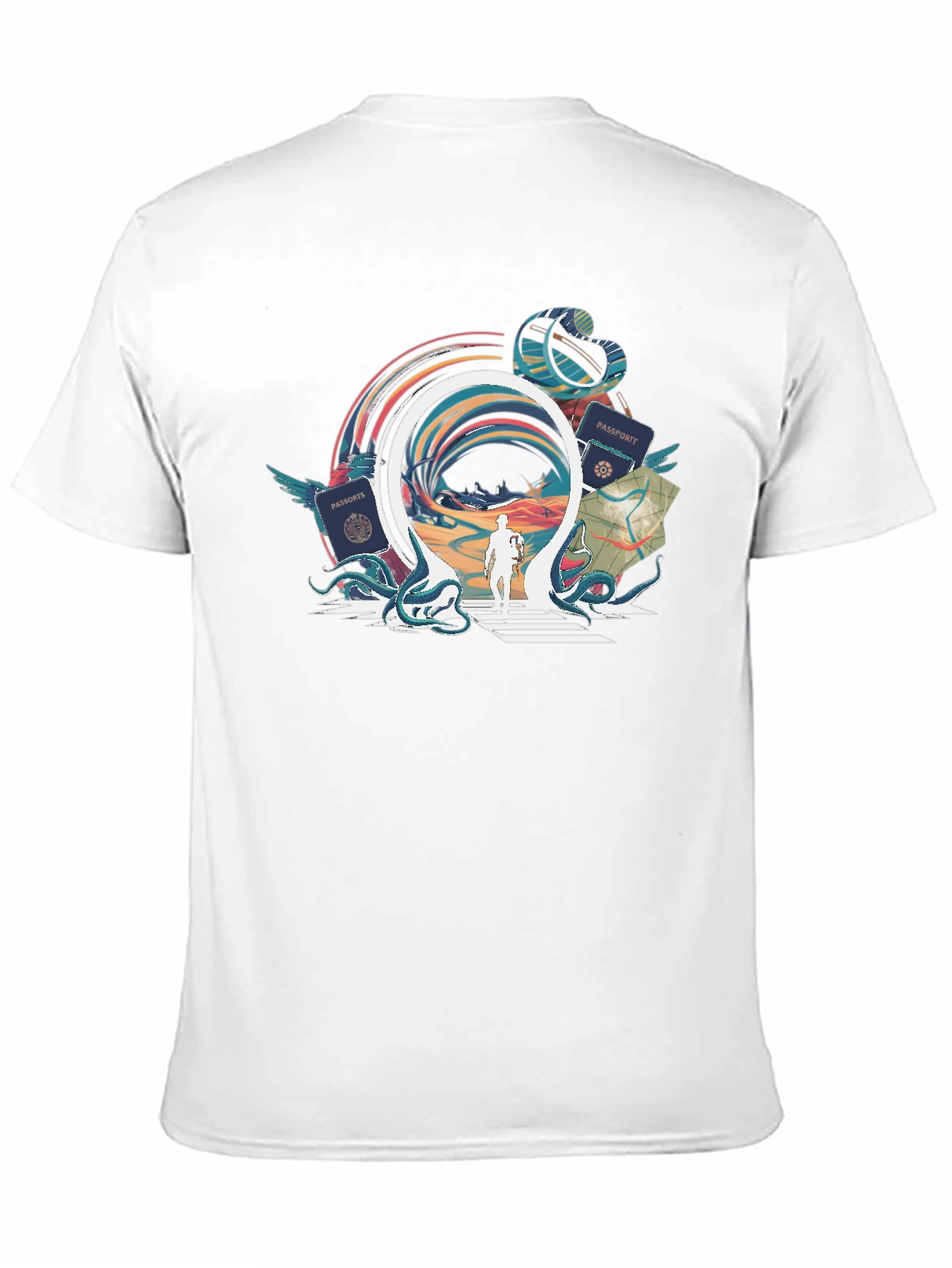Portal Traveler Graphic Tee - Stylish Black T-Shirt