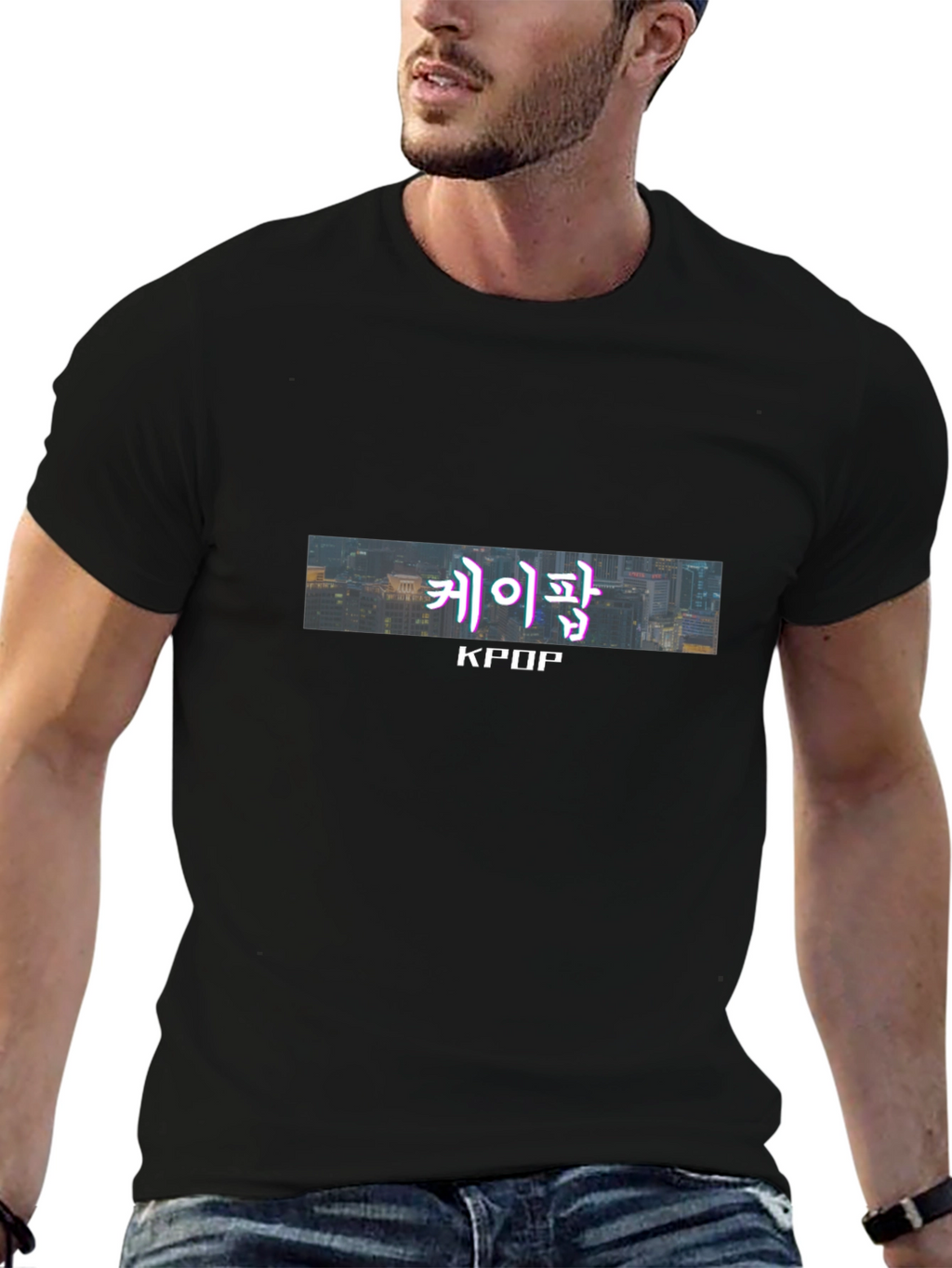 KPOP Graphic Tee - Urban Style Black T-Shirt