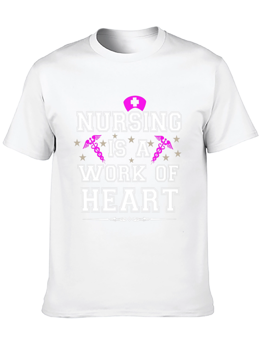 Nursing Is A Work Of Heart Graphic T-Shirt