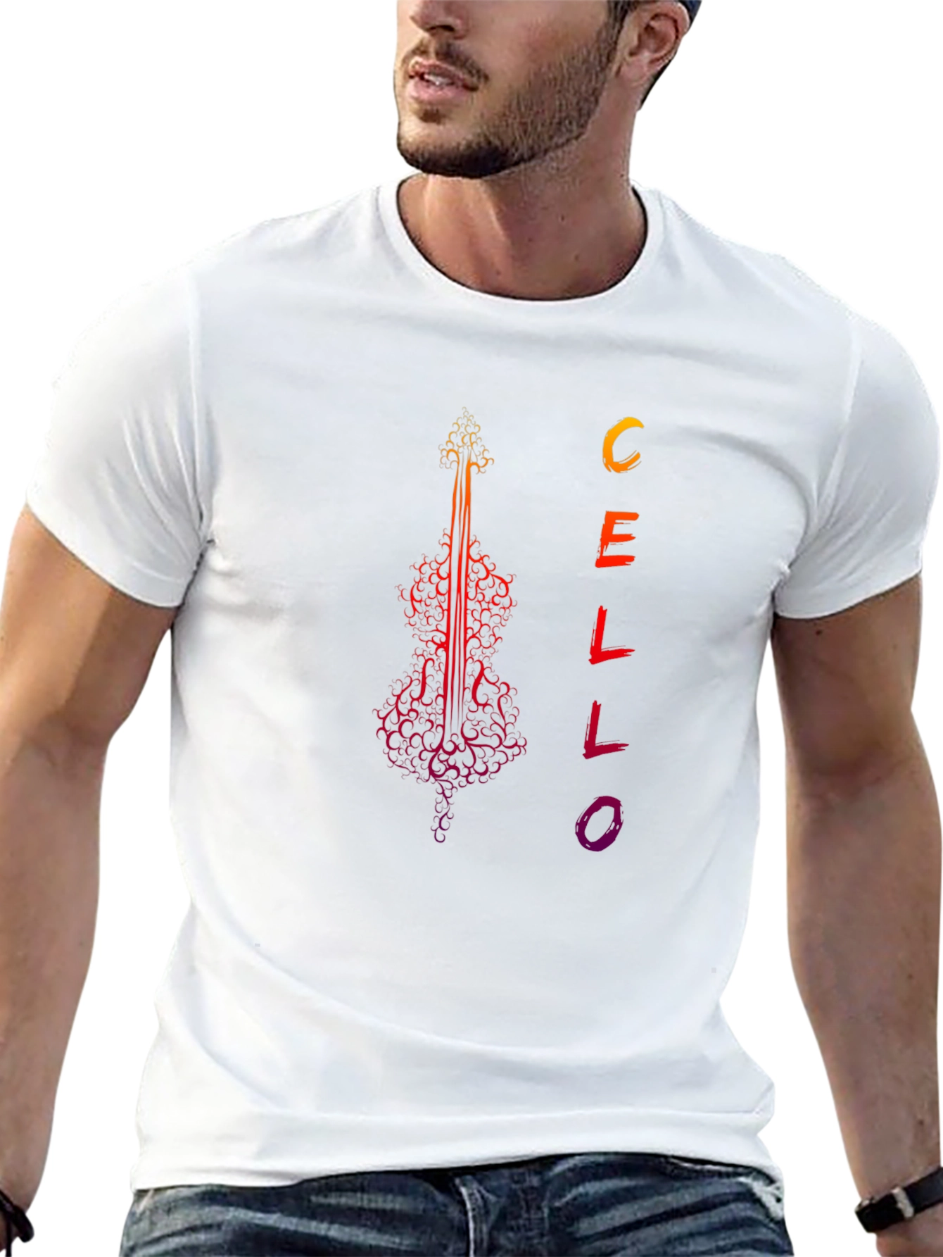 Cello Art Graphic Tee - Music Lovers T-Shirt