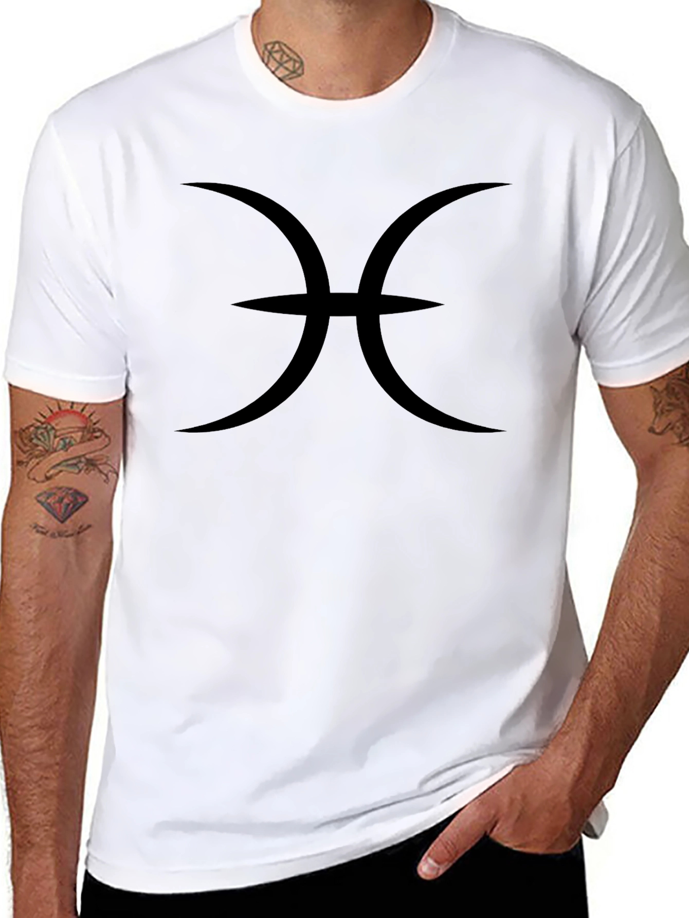Pisces Zodiac Sign Black T-Shirt