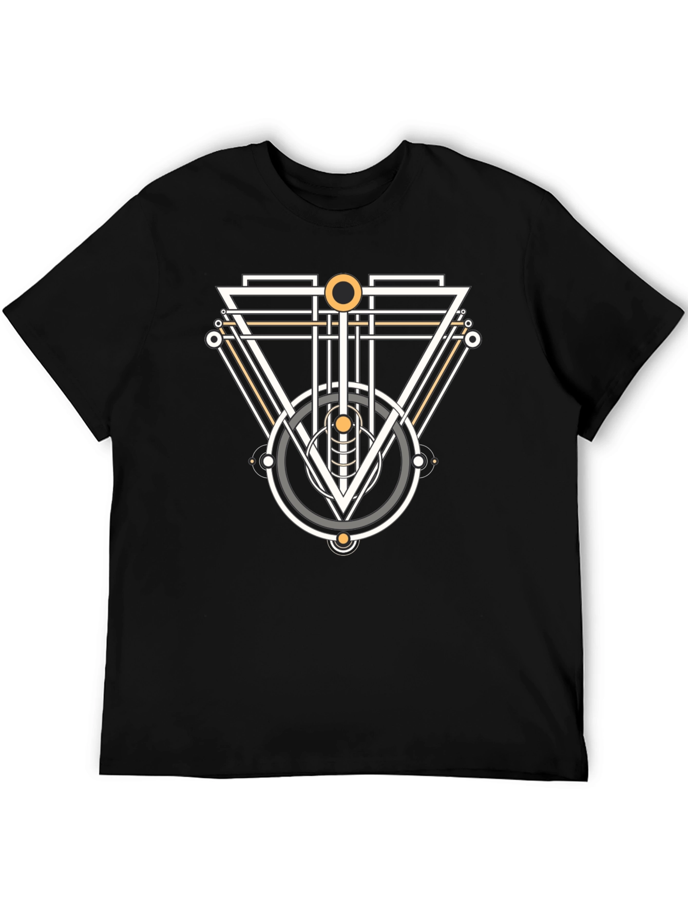 Geometric Graphic Tee - Modern Design Black T-Shirt