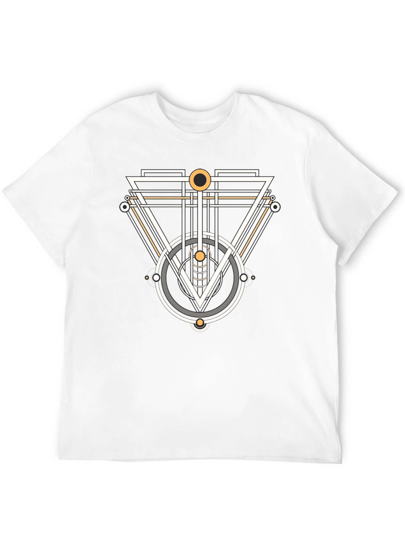 Geometric Graphic Tee - Modern Design Black T-Shirt