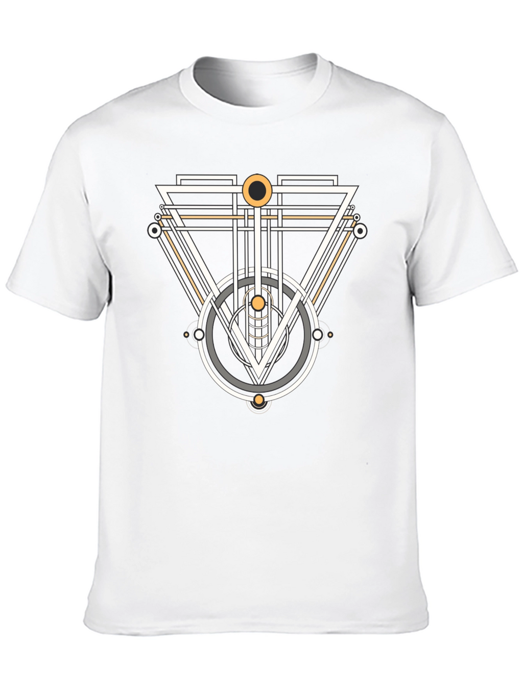 Geometric Graphic Tee - Modern Design Black T-Shirt