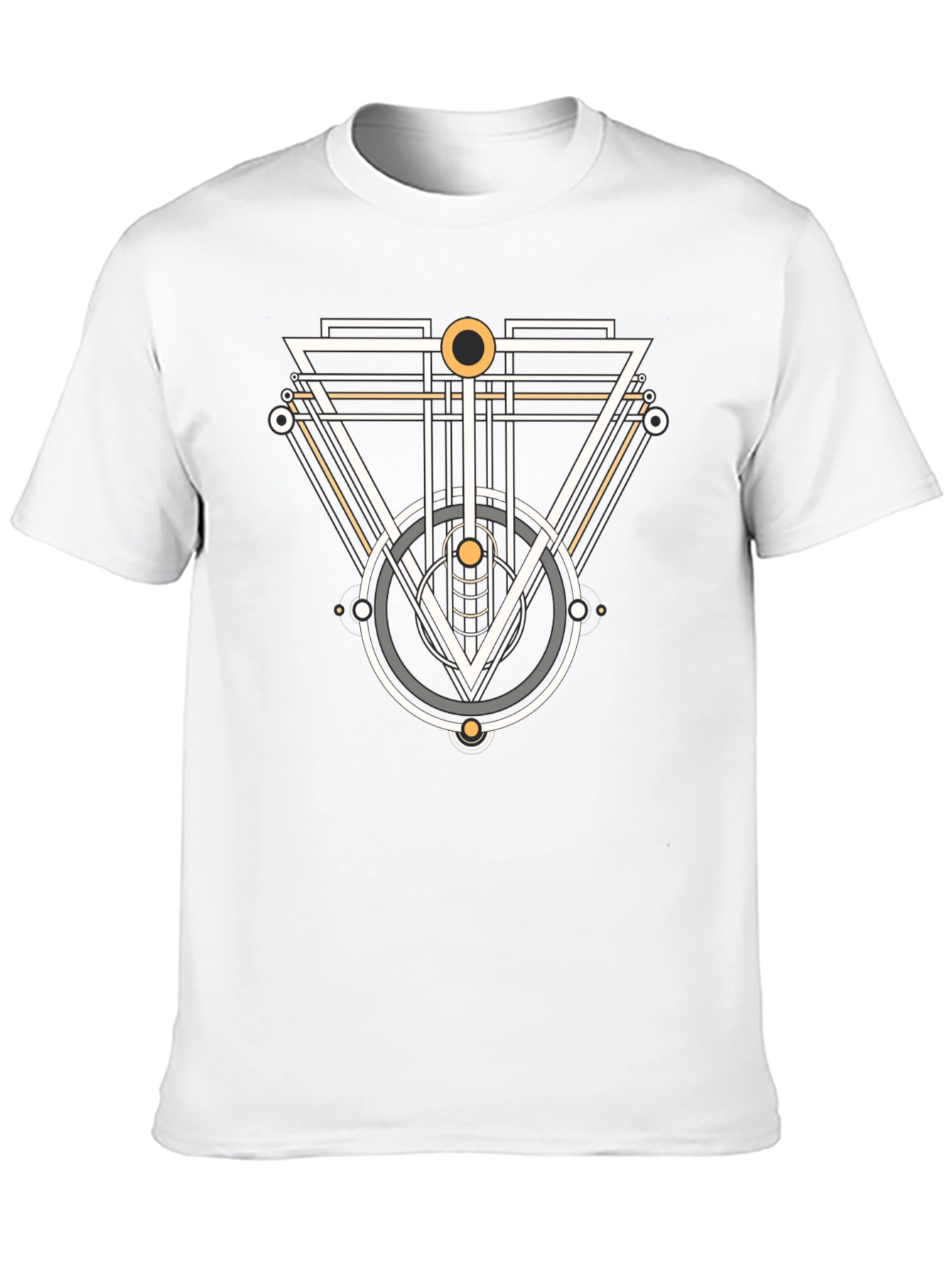 Geometric Graphic Tee - Modern Design Black T-Shirt