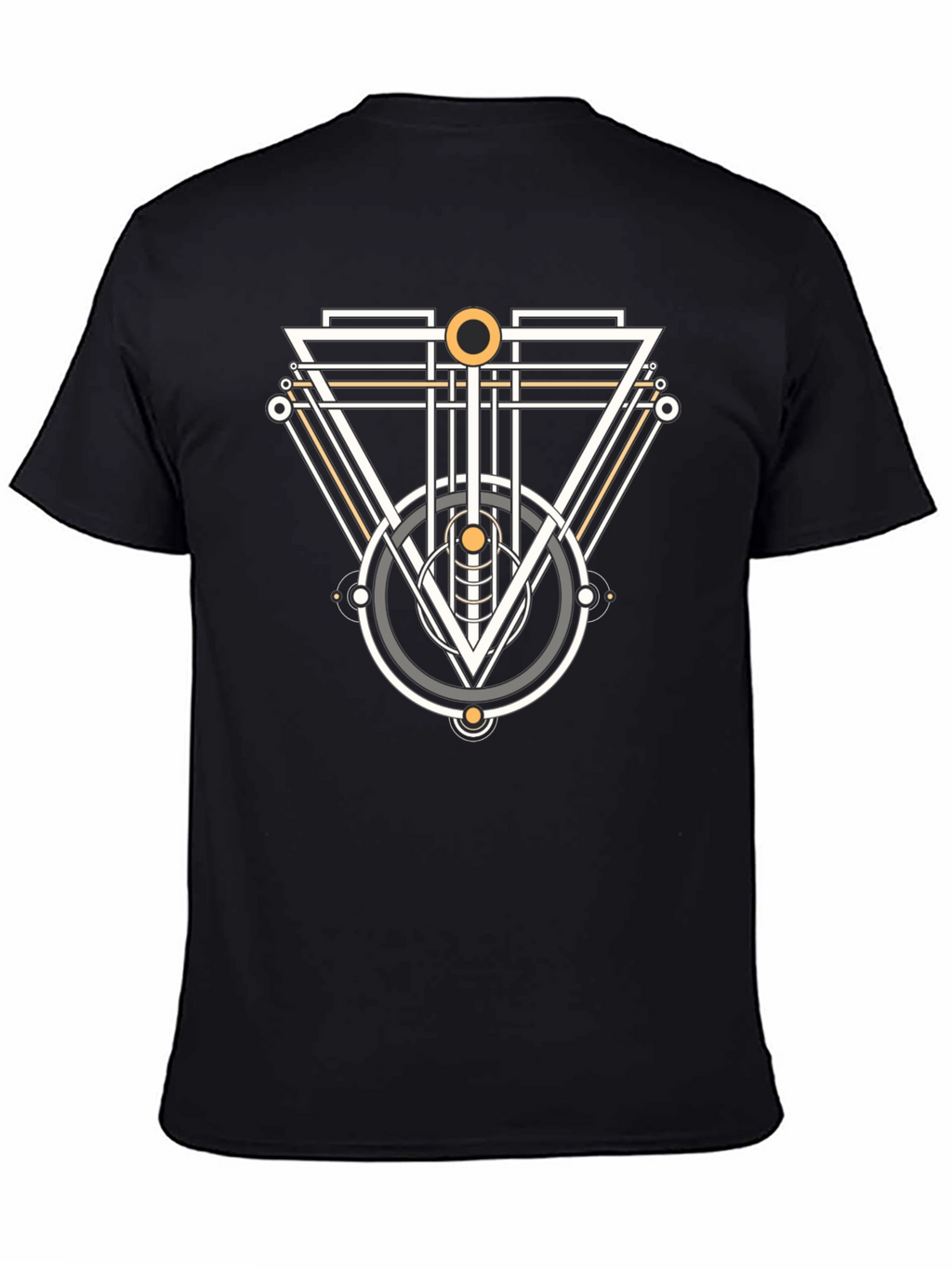 Geometric Graphic Tee - Modern Design Black T-Shirt