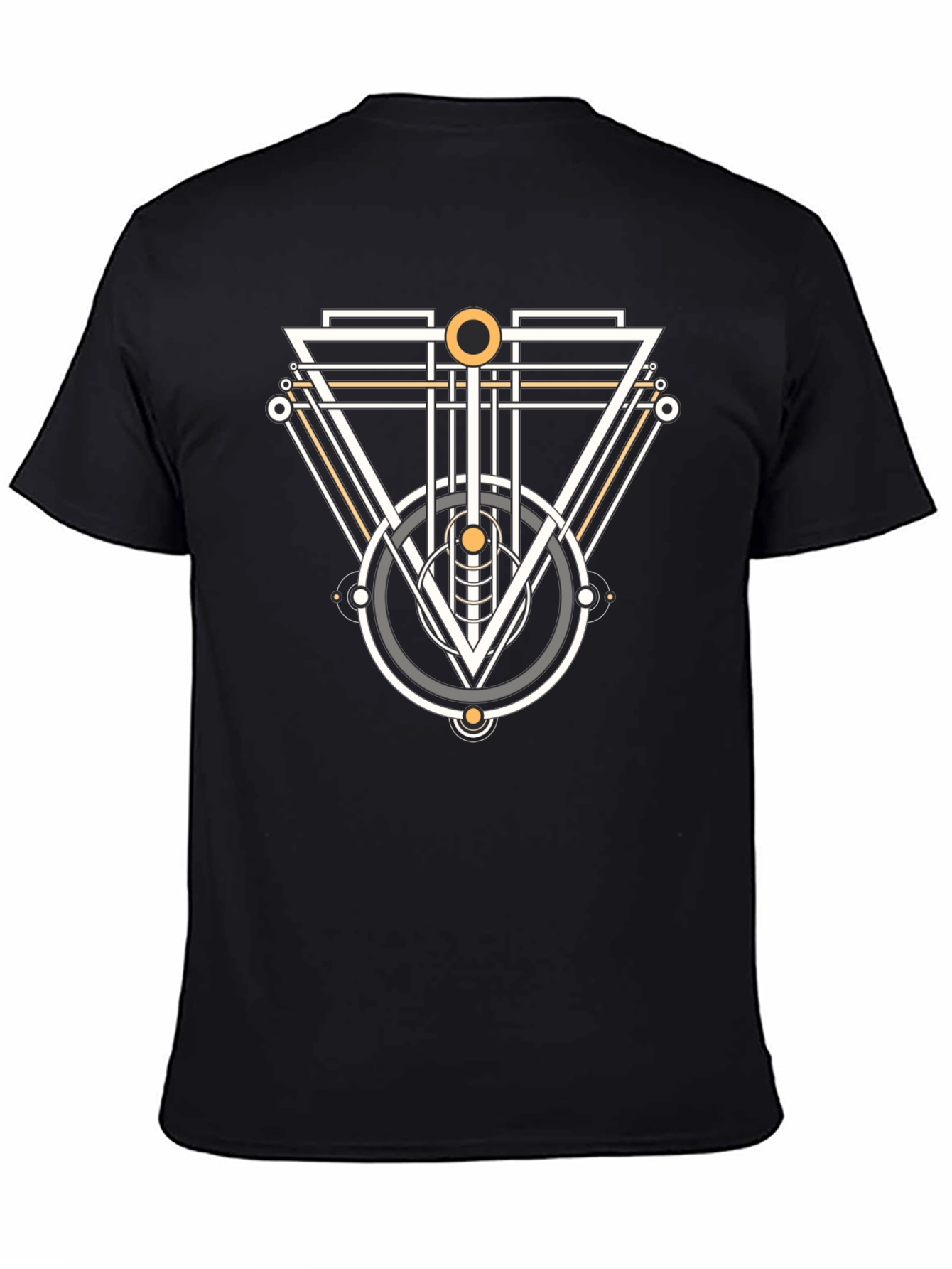 Geometric Graphic Tee - Modern Design Black T-Shirt