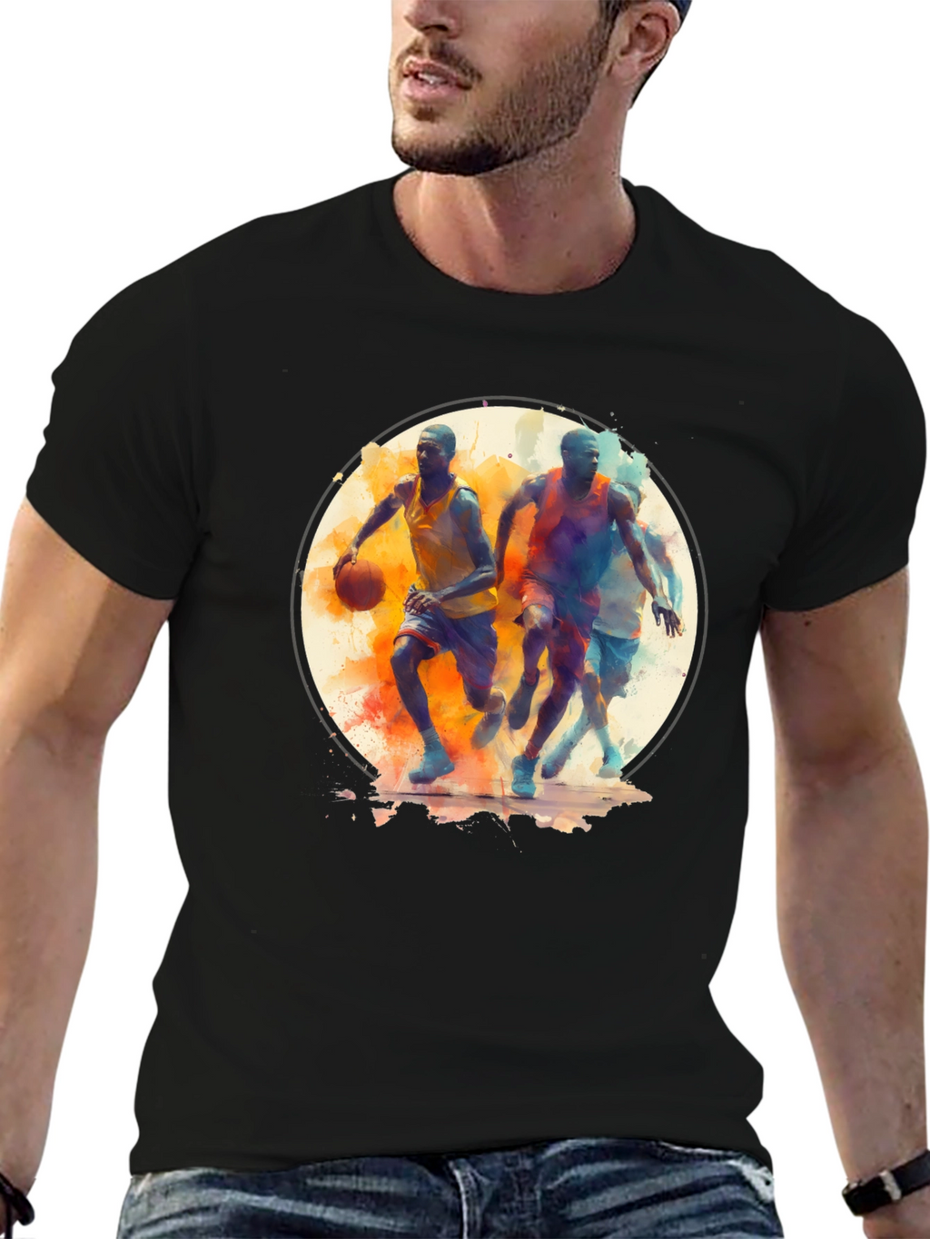 Basketball Players Black T-Shirt