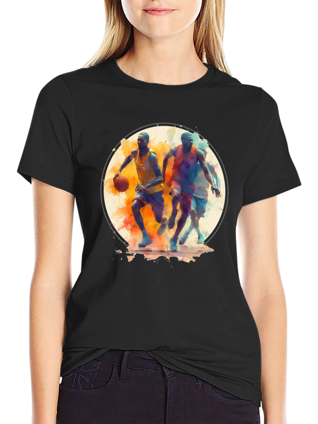 Basketball Players Black T-Shirt