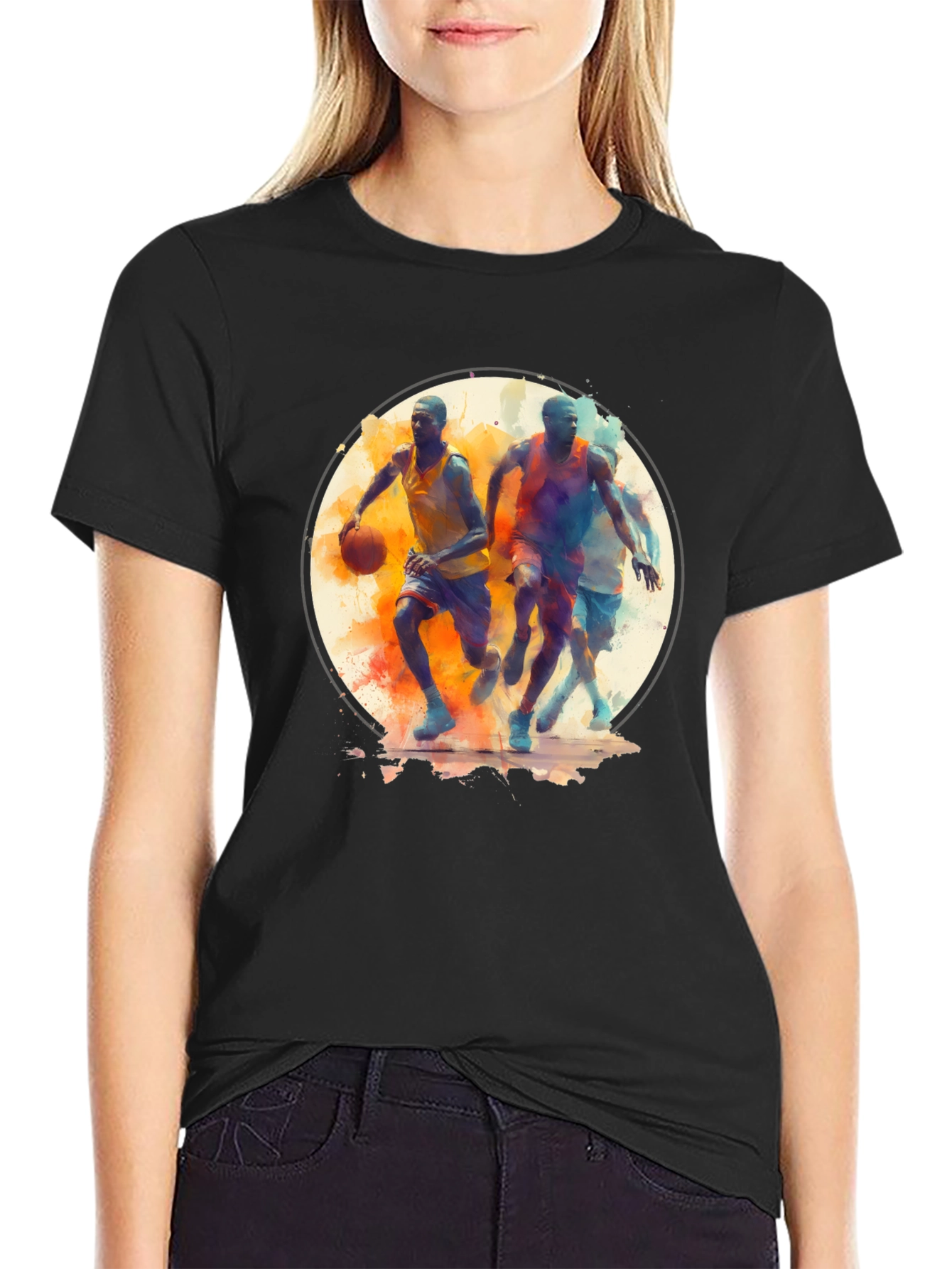 Basketball Players Black T-Shirt