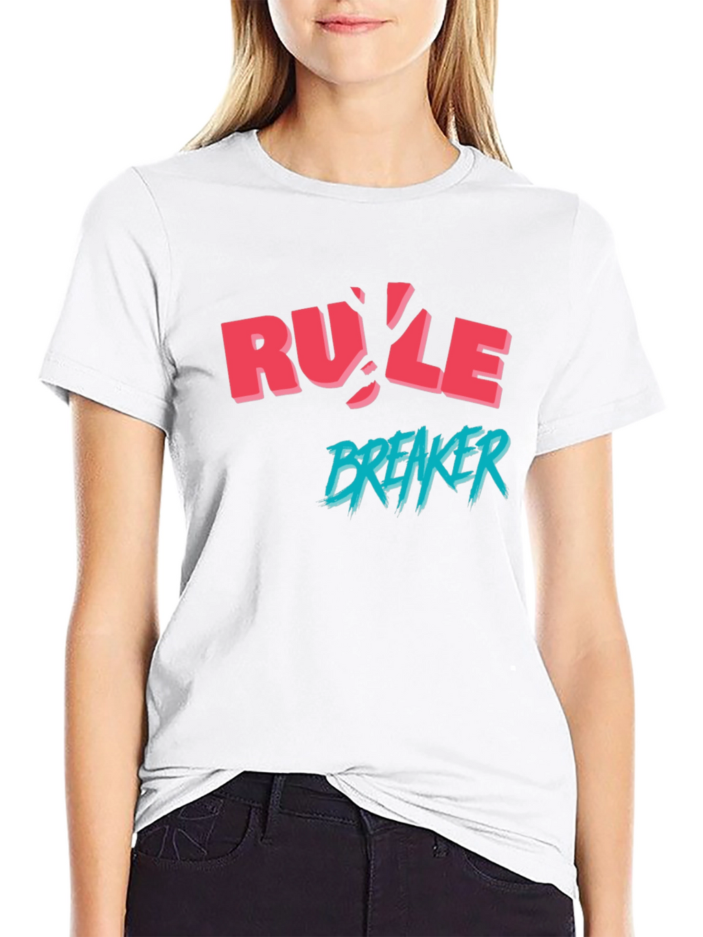 Rule Breaker Graphic Print Black T-Shirt