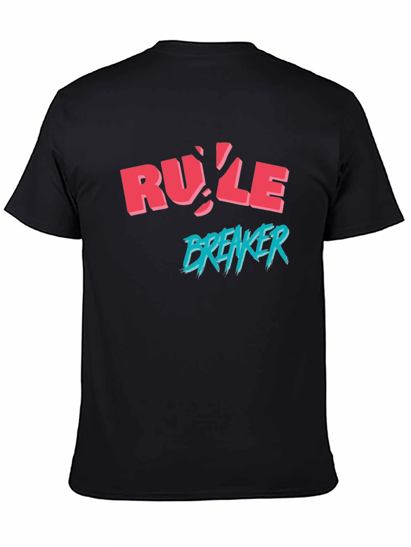 Rule Breaker Graphic Print Black T-Shirt