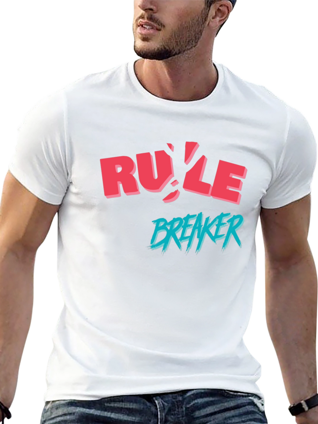Rule Breaker Graphic Print Black T-Shirt