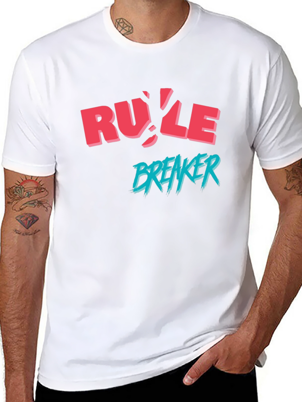 Rule Breaker Graphic Print Black T-Shirt