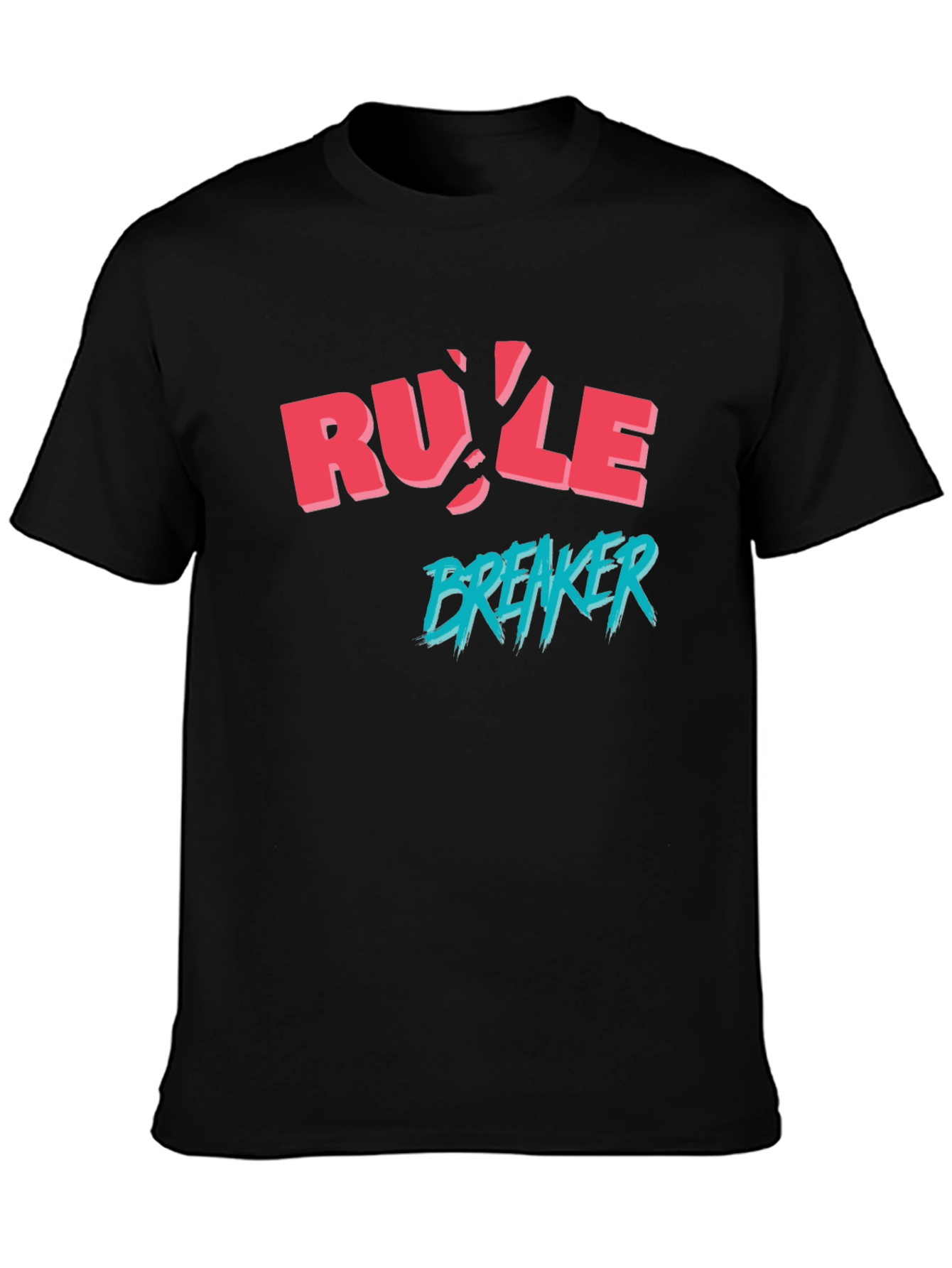 Rule Breaker Graphic Print Black T-Shirt