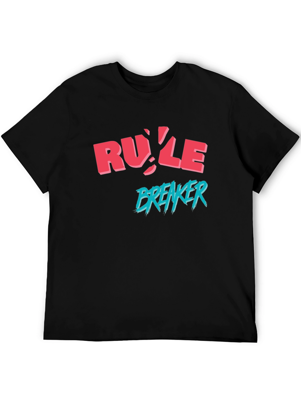 Rule Breaker Graphic Print Black T-Shirt