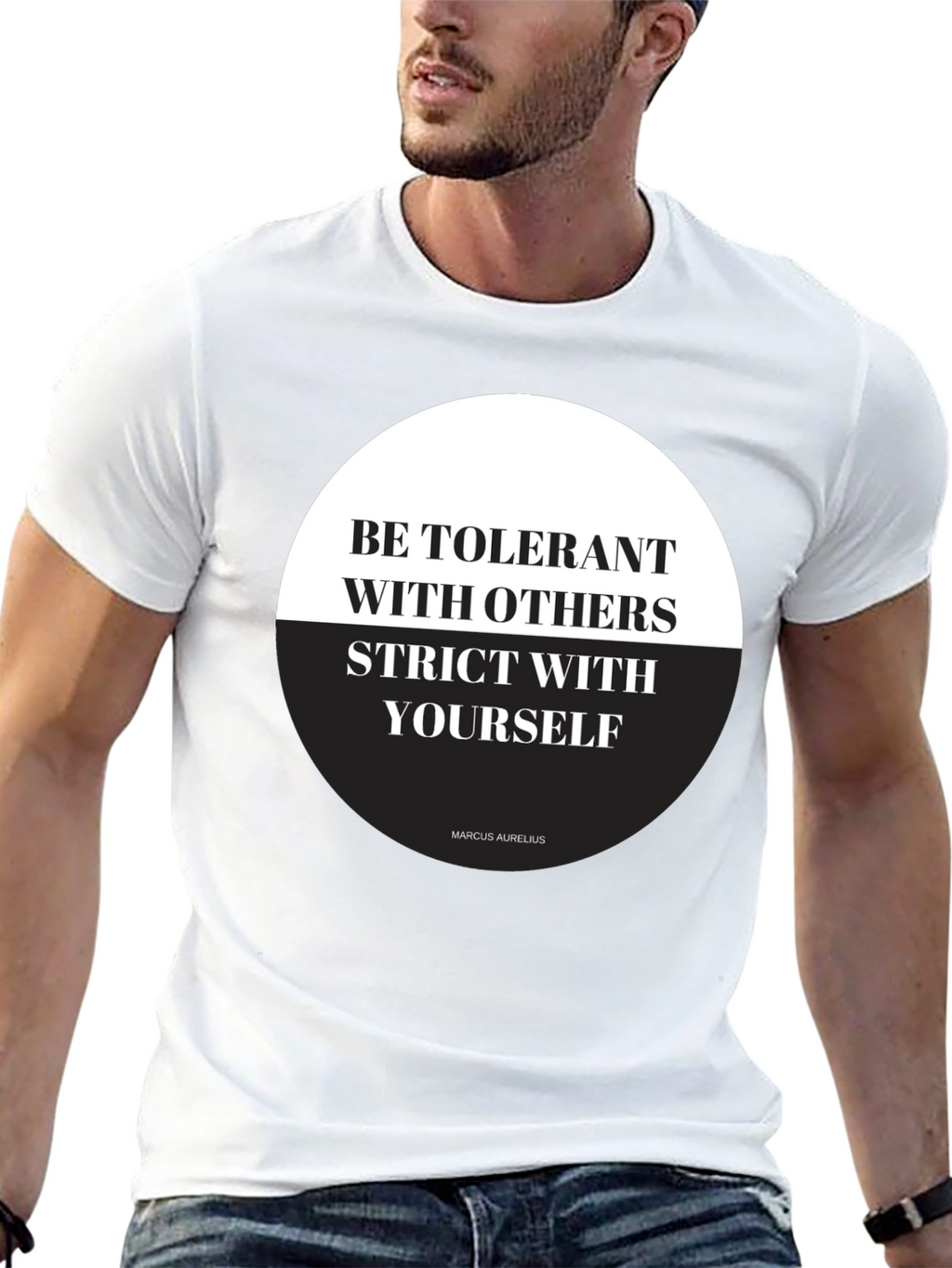 Stoic Philosophy T-Shirt - Be Tolerant Be Strict