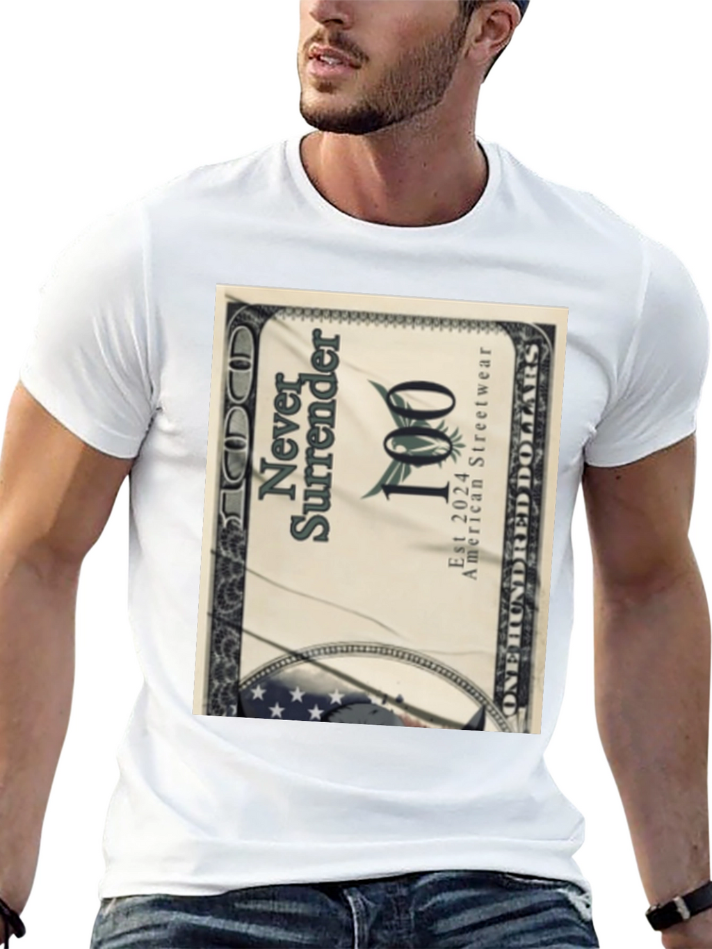 Never Surrender Black Graphic Tee