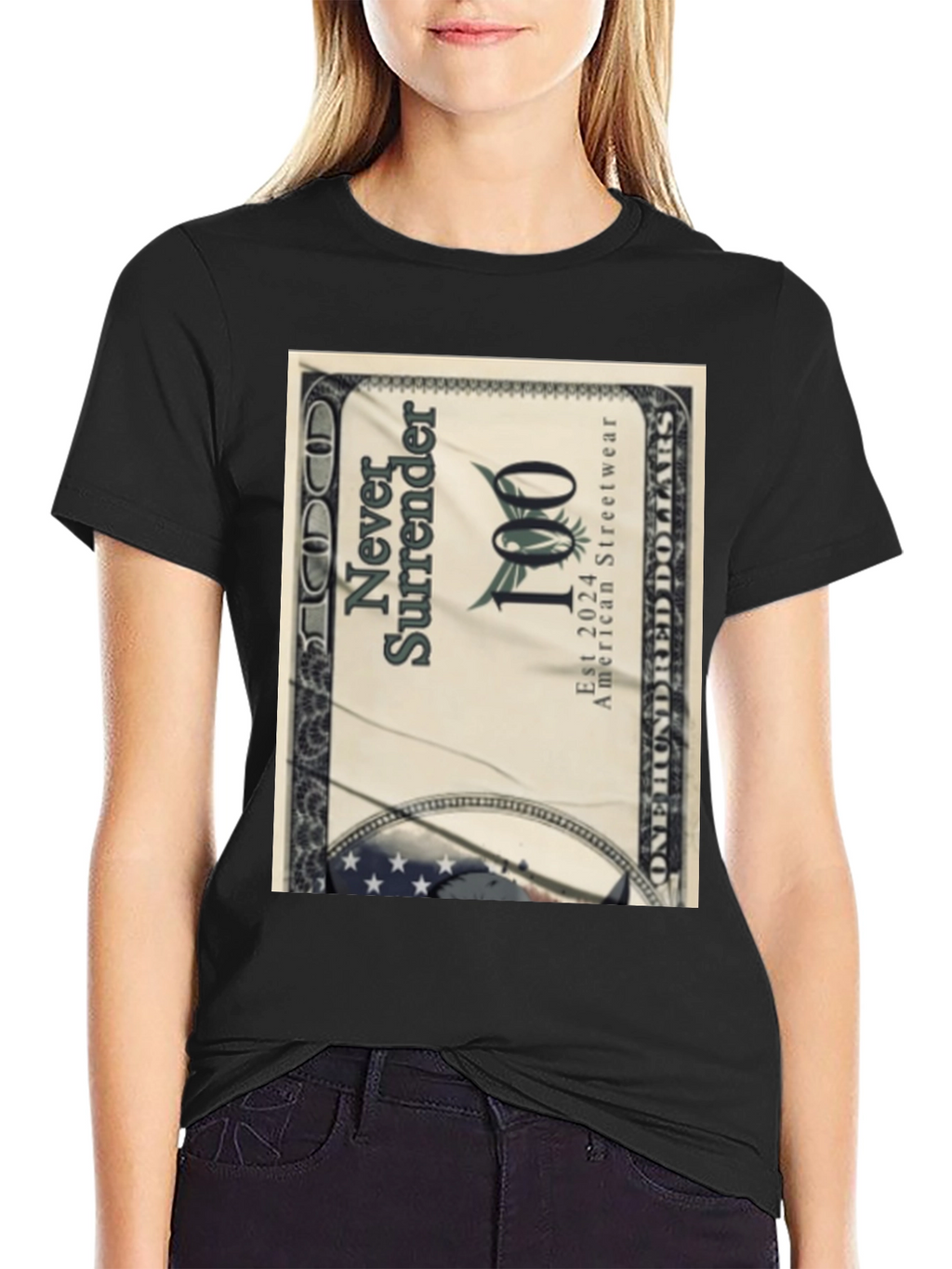 Never Surrender Black Graphic Tee