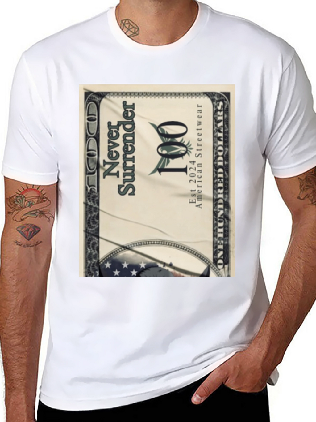 Never Surrender Black Graphic Tee