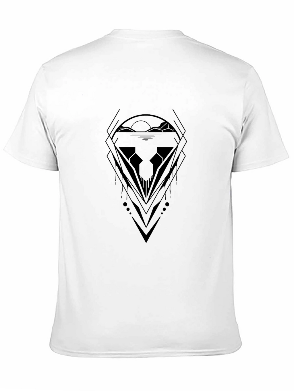Abstract Graphic Tee - Black Minimalist Design