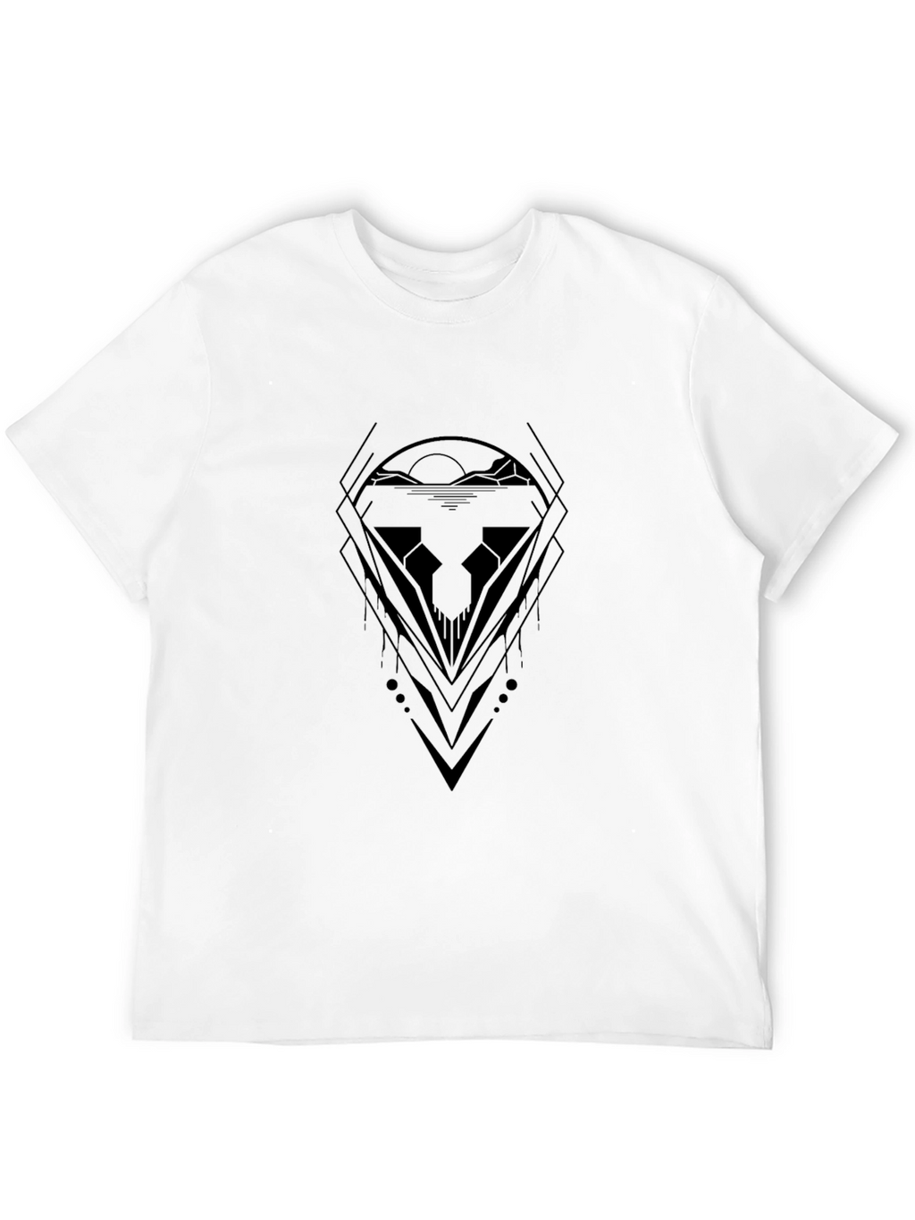 Abstract Graphic Tee - Black Minimalist Design