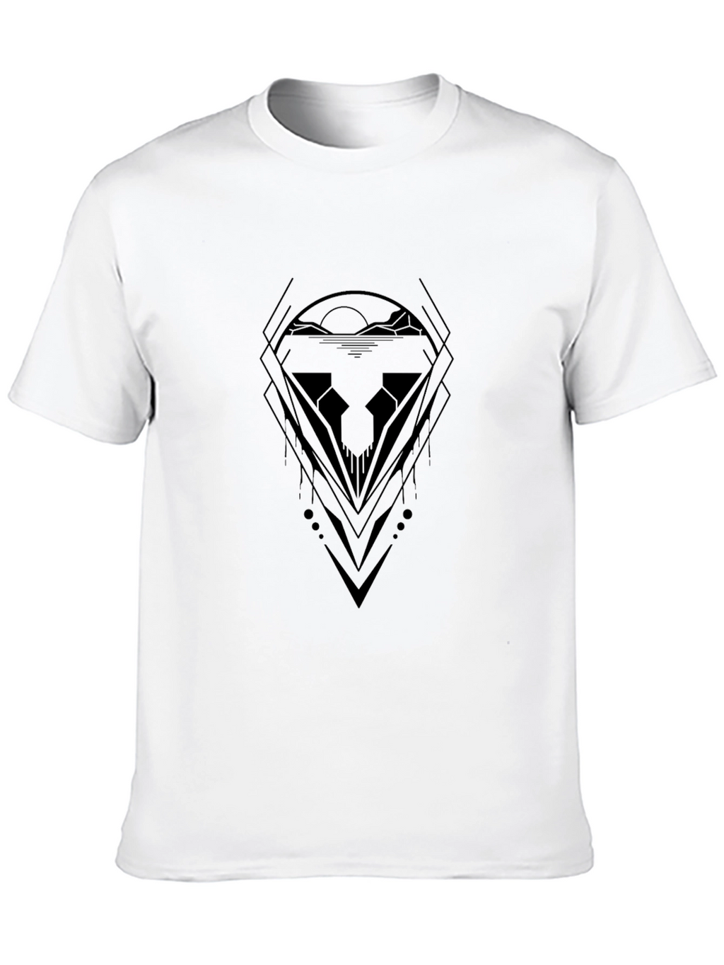Abstract Graphic Tee - Black Minimalist Design