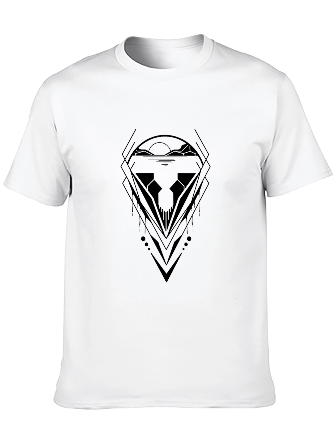 Abstract Graphic Tee - Black Minimalist Design