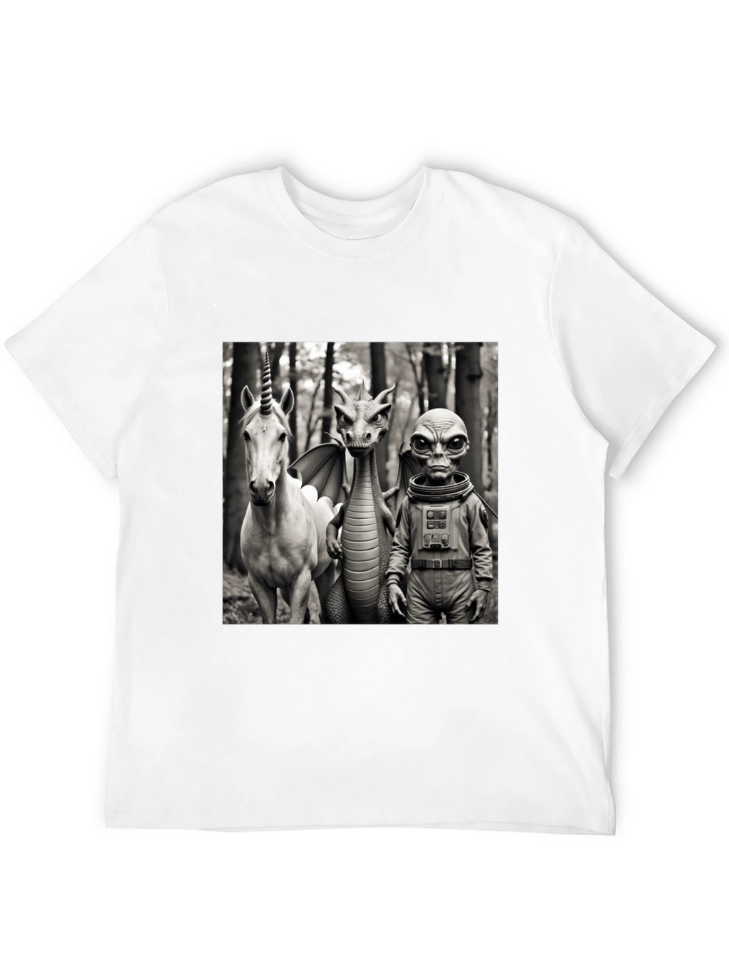 Unicorn Dragon & Alien Graphic Tee