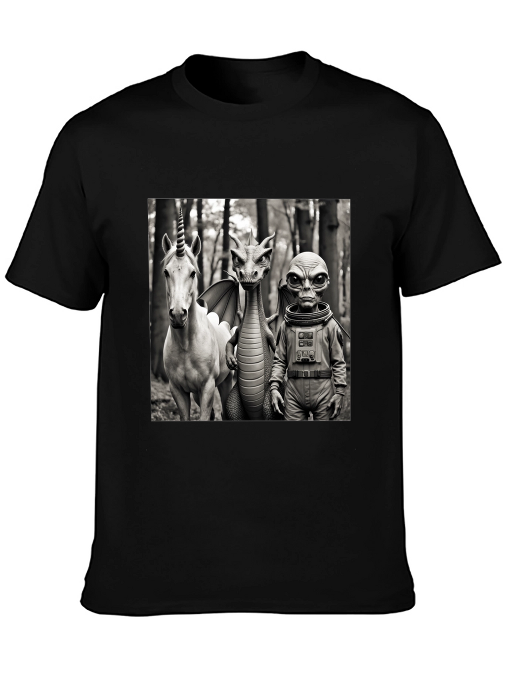 Unicorn Dragon & Alien Graphic Tee
