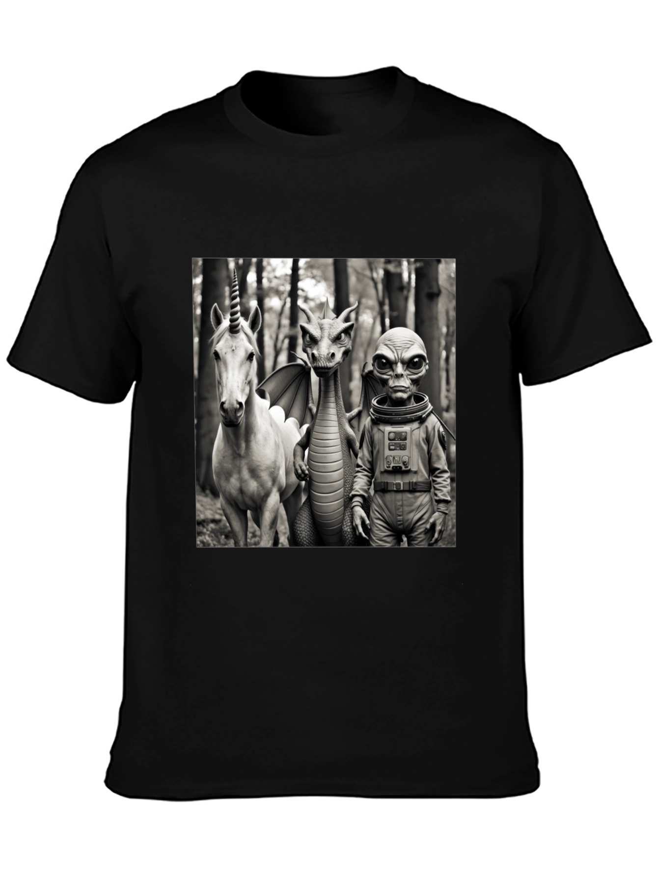 Unicorn Dragon & Alien Graphic Tee