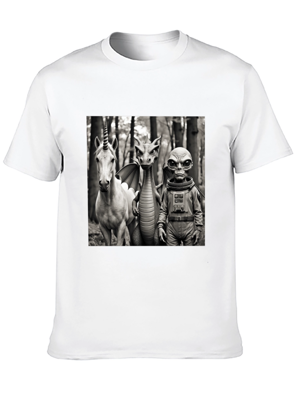 Unicorn Dragon & Alien Graphic Tee