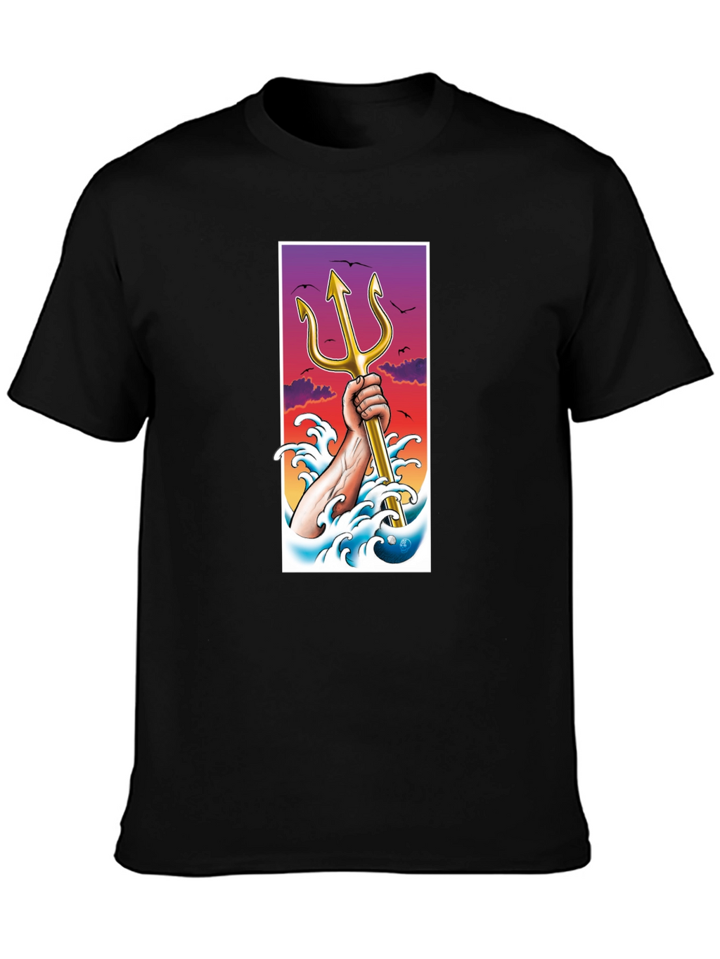 Trident Graphic Tee - Stylish Cotton Blend T-Shirt