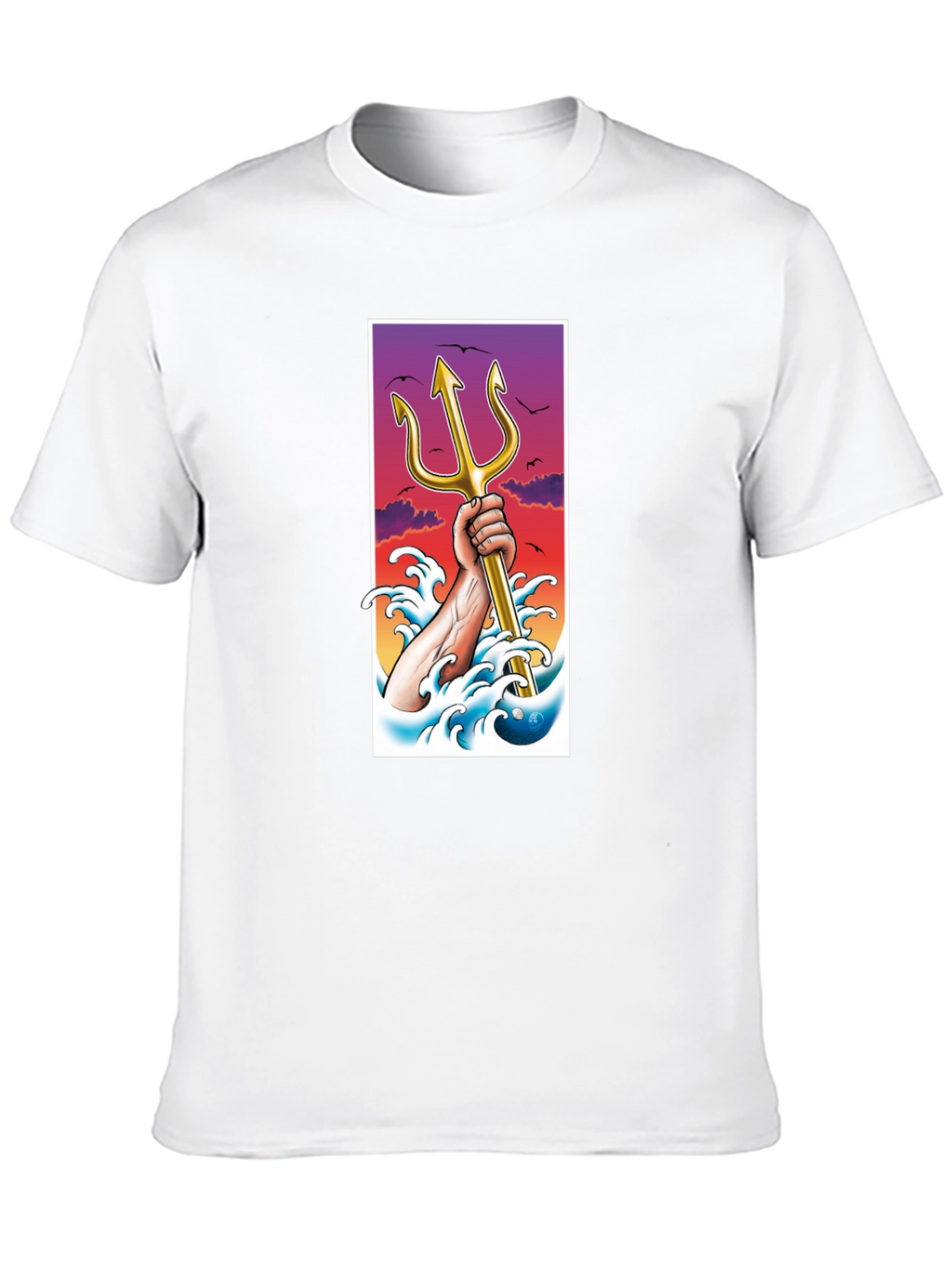 Trident Graphic Tee - Stylish Cotton Blend T-Shirt