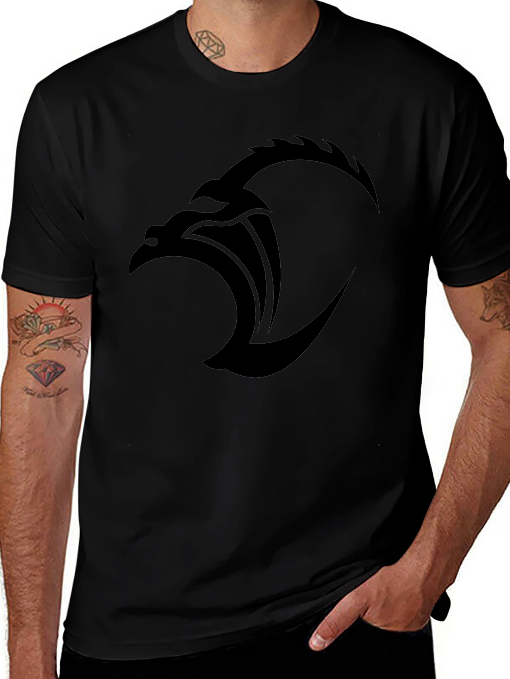 Black Eagle Graphic Tee - Mens Stylish Casual Shirt