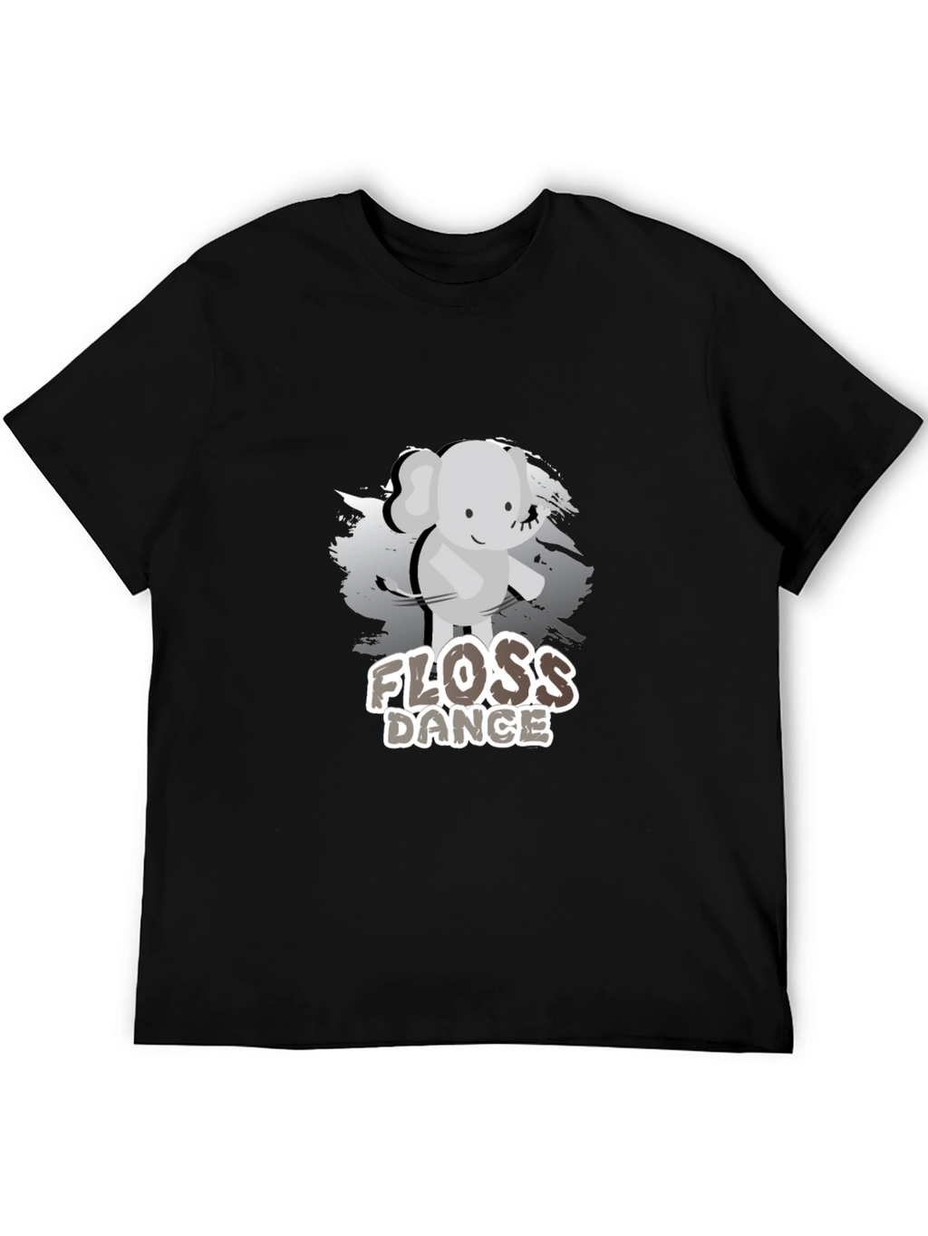 Floss Dance Elephant Graphic Tee - Unisex Black T-Shirt
