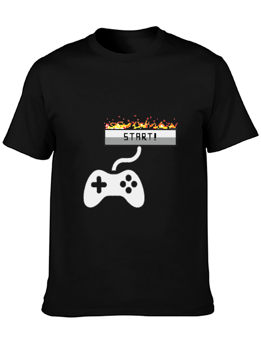 Retro Gamer Start T-Shirt - Black Cotton Tee