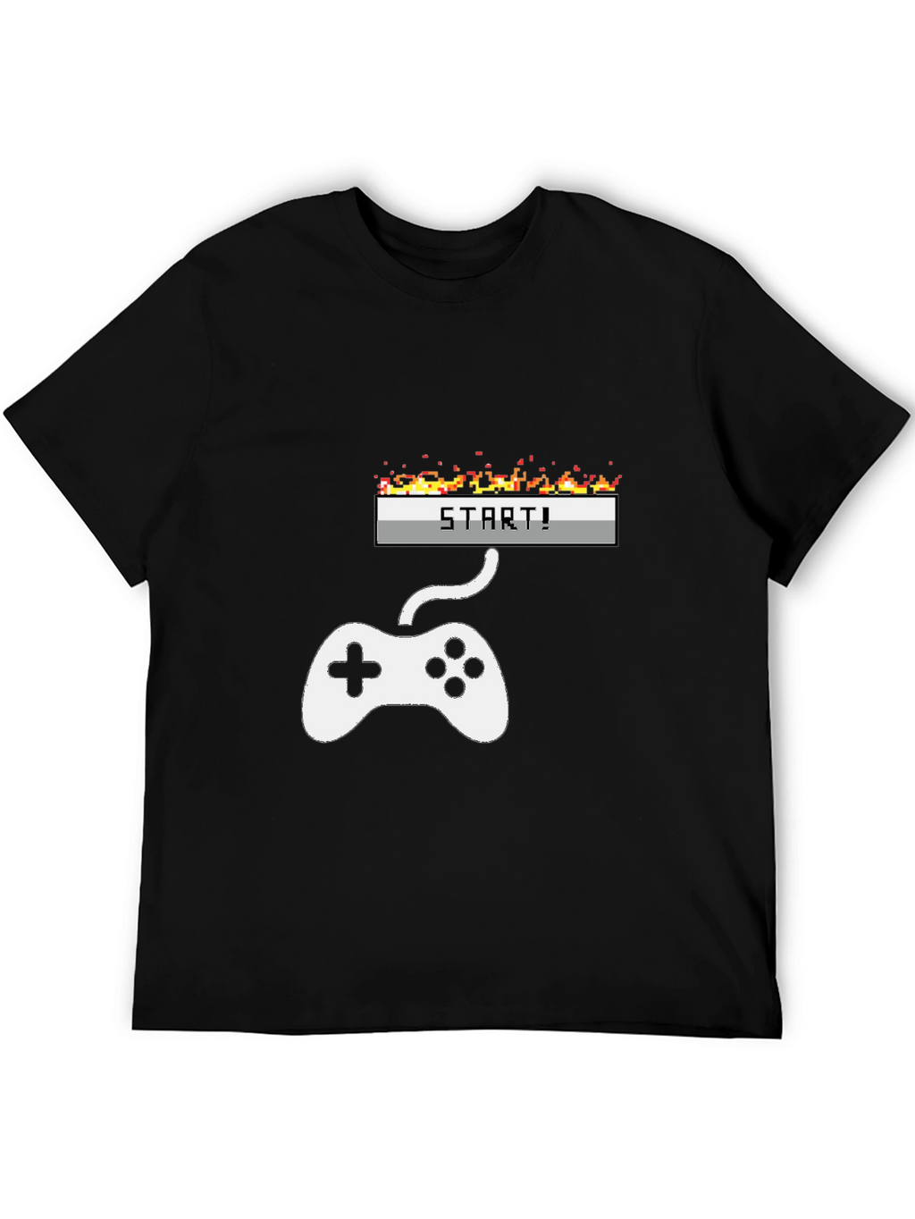 Retro Gamer Start T-Shirt - Black Cotton Tee