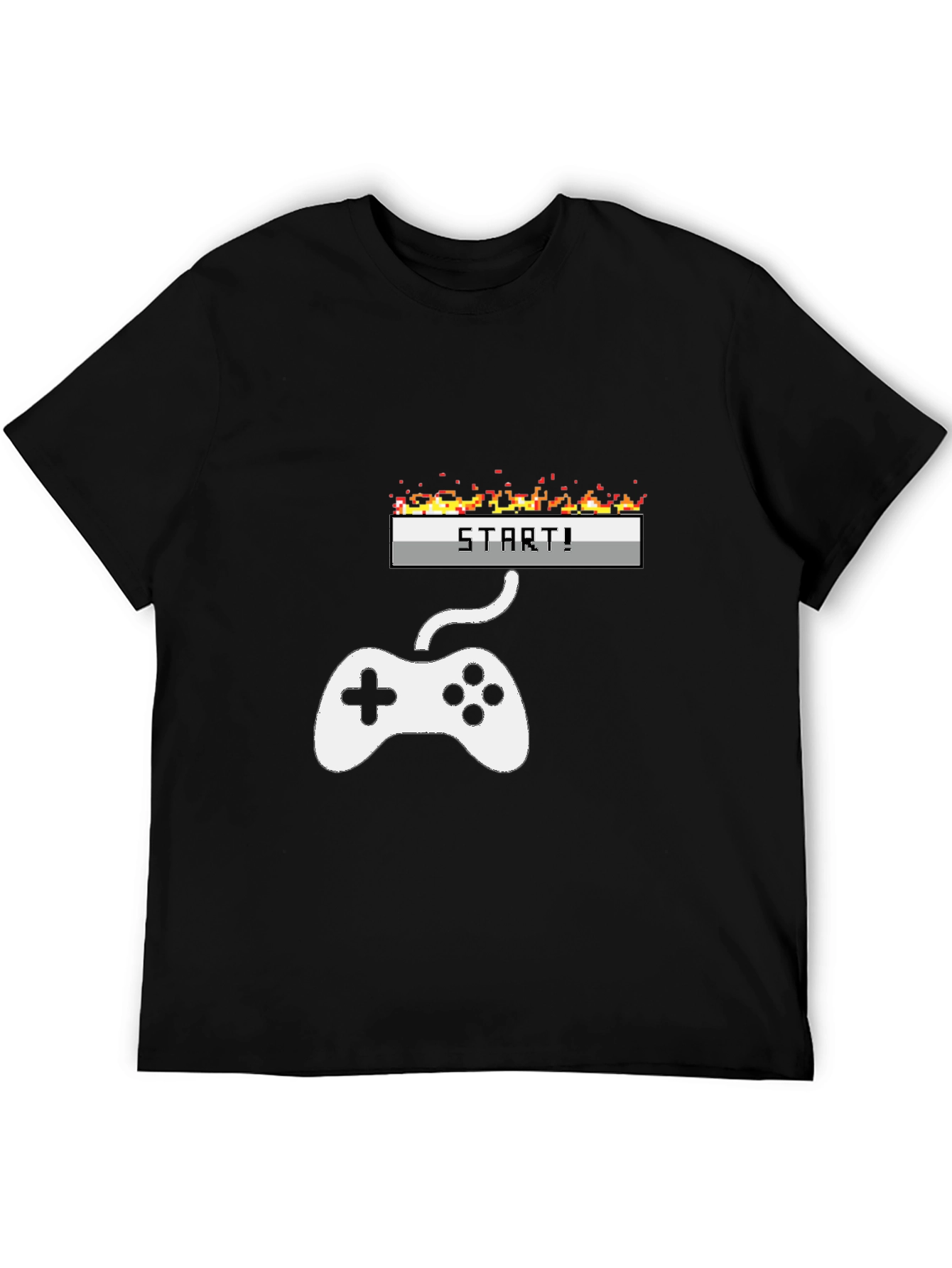 Retro Gamer Start T-Shirt - Black Cotton Tee