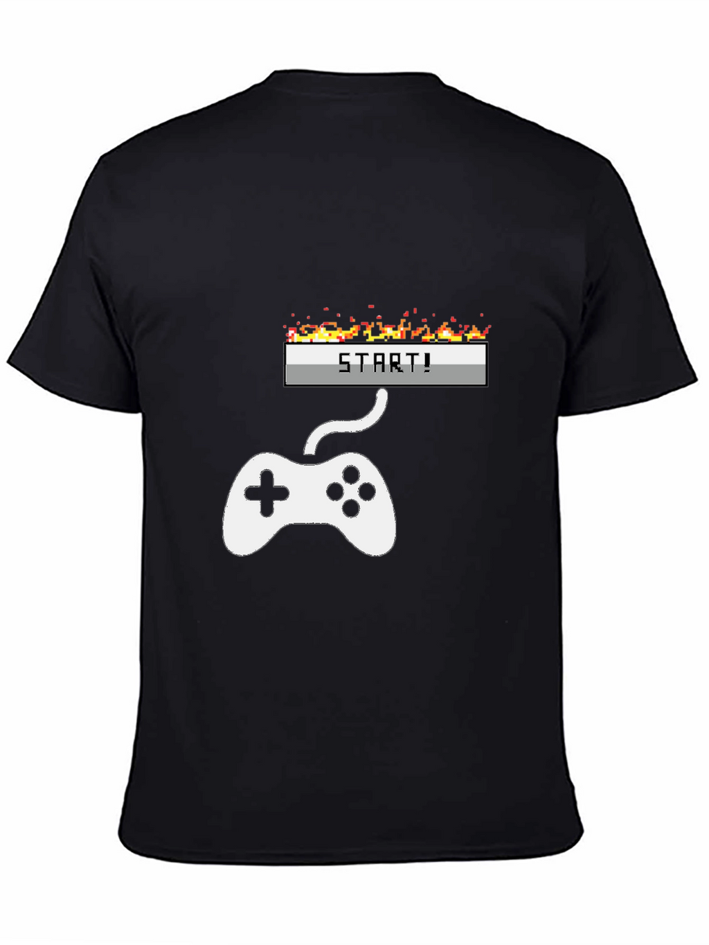 Retro Gamer Start T-Shirt - Black Cotton Tee
