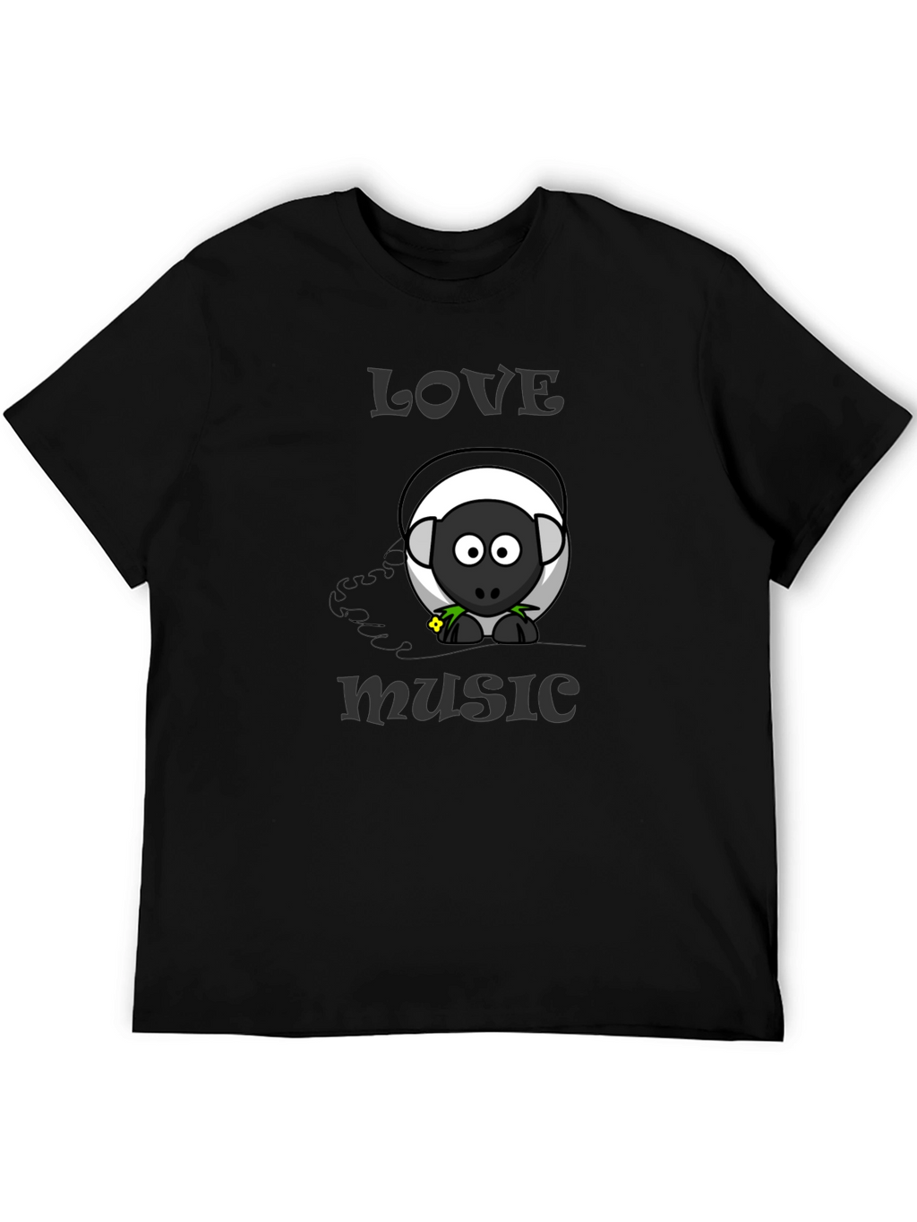 Love Music Sheep Cartoon Graphic T-Shirt