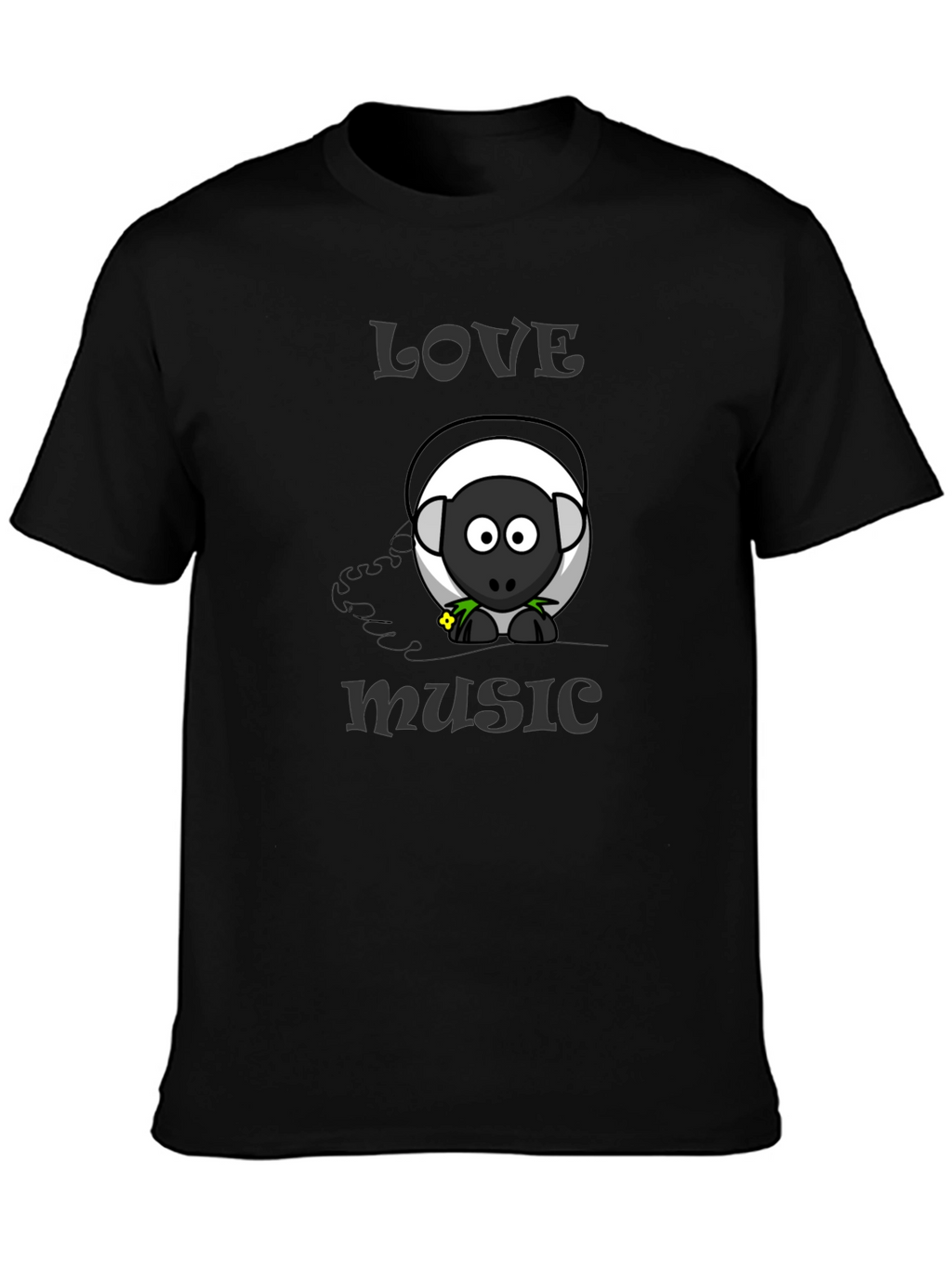 Love Music Sheep Cartoon Graphic T-Shirt