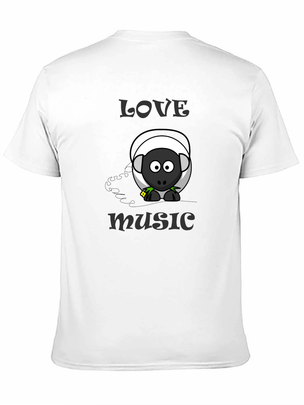 Love Music Sheep Cartoon Graphic T-Shirt